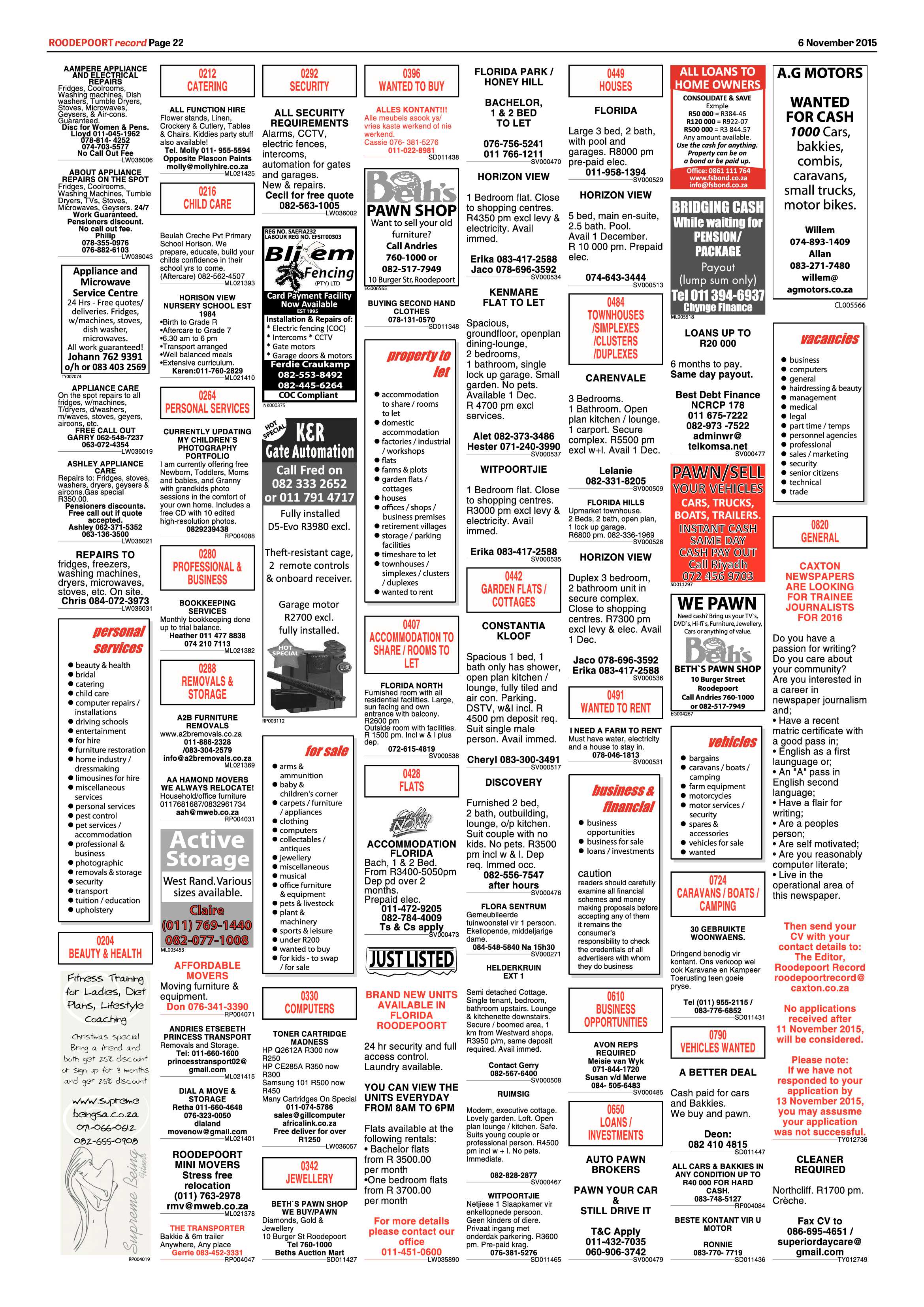 Roodepoort Record 6 November 2015 page 22