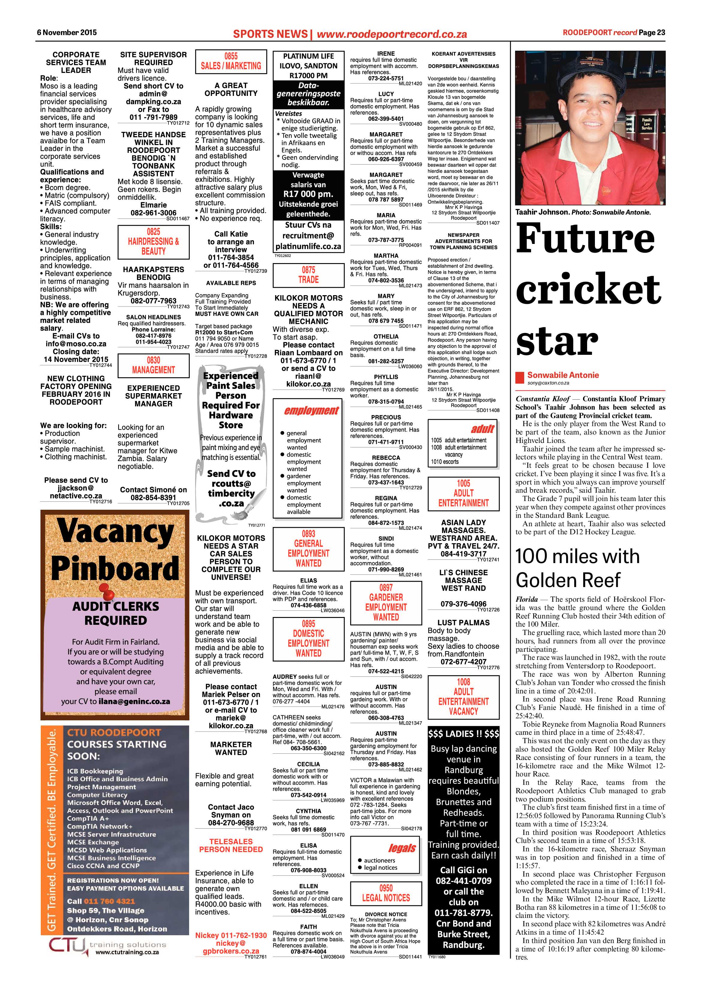 Roodepoort Record 6 November 2015 page 23