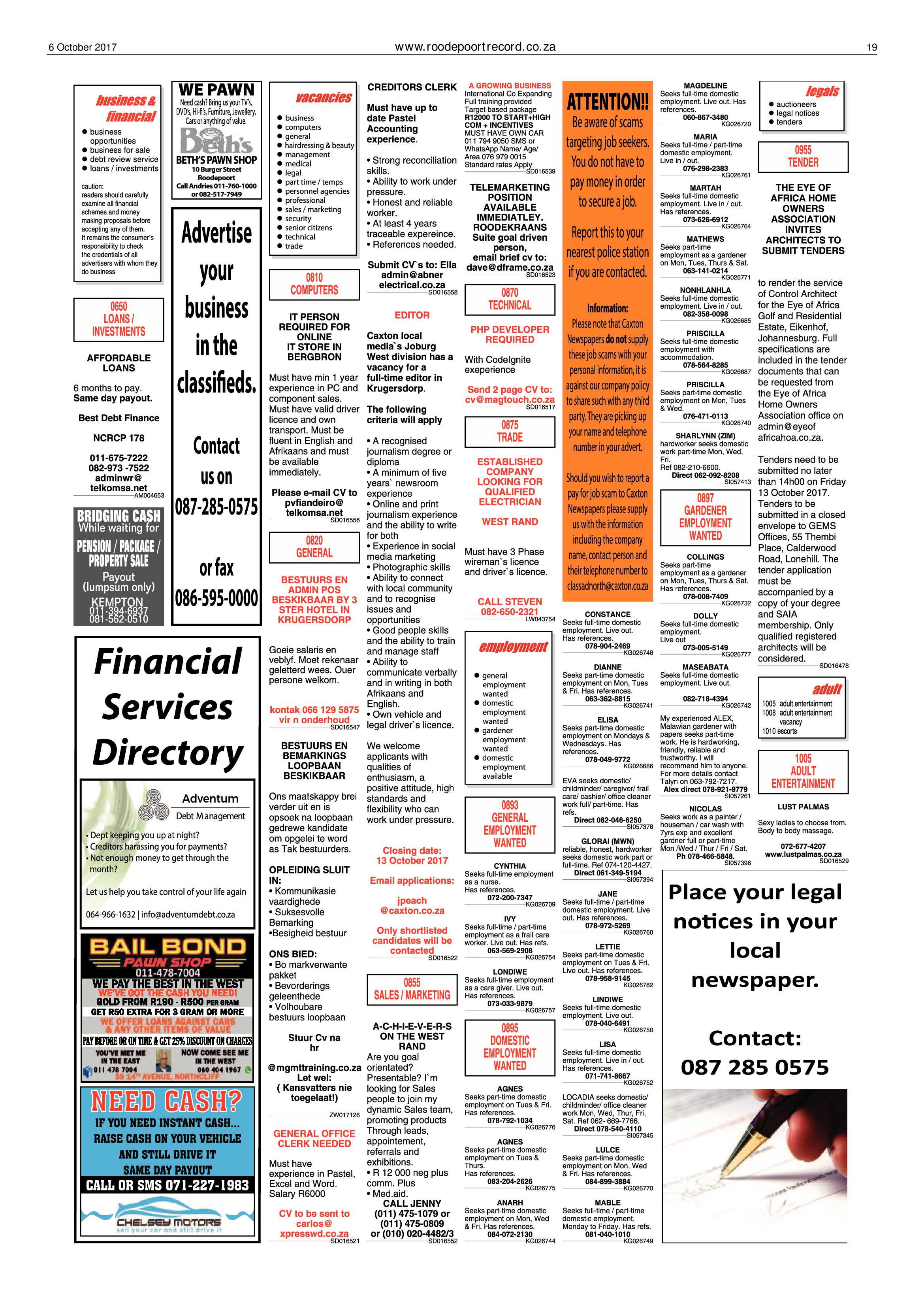 Roodepoort Record 6 October 2017 page 19