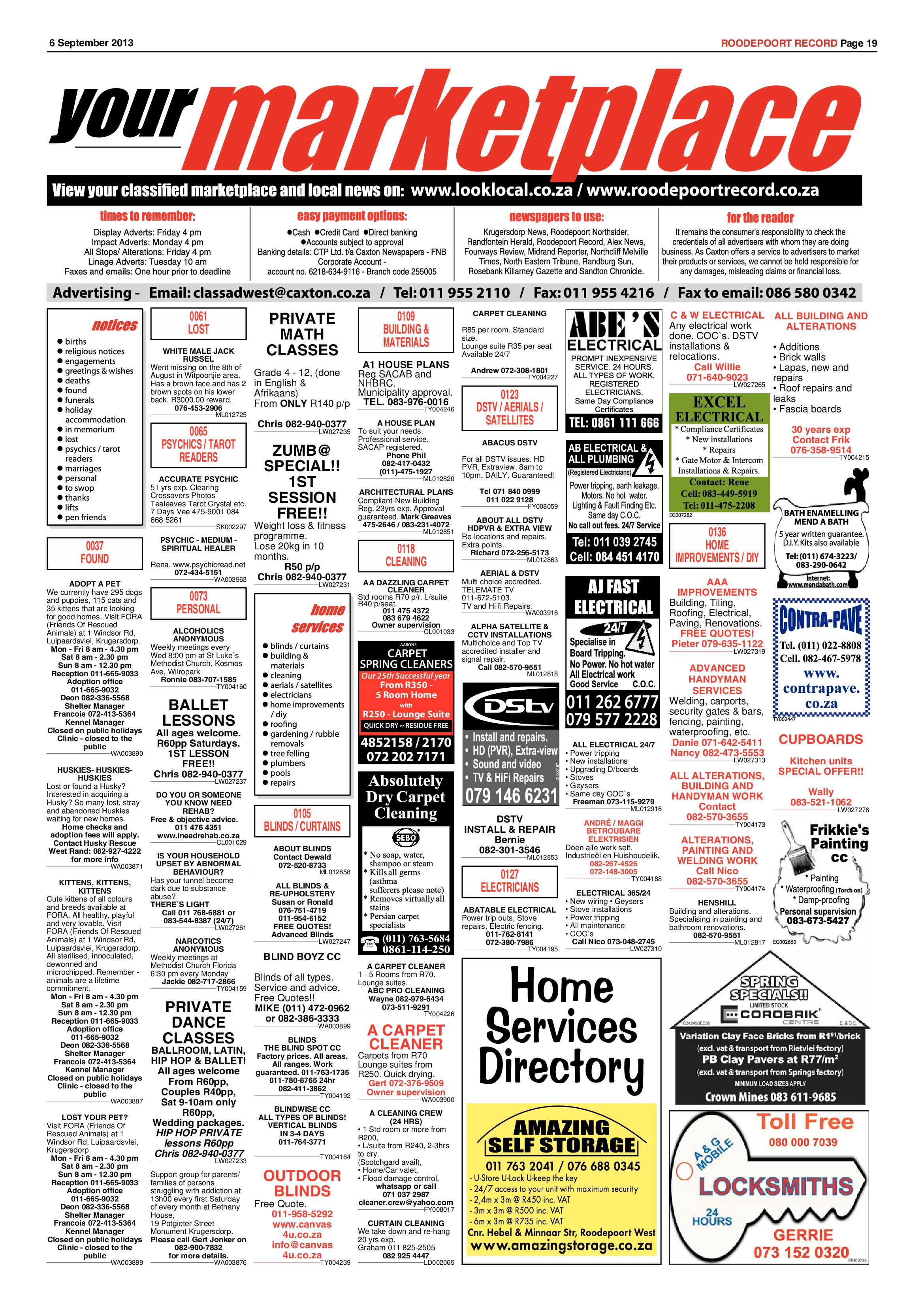 Roodepoort Record 6 September 2013 page 19