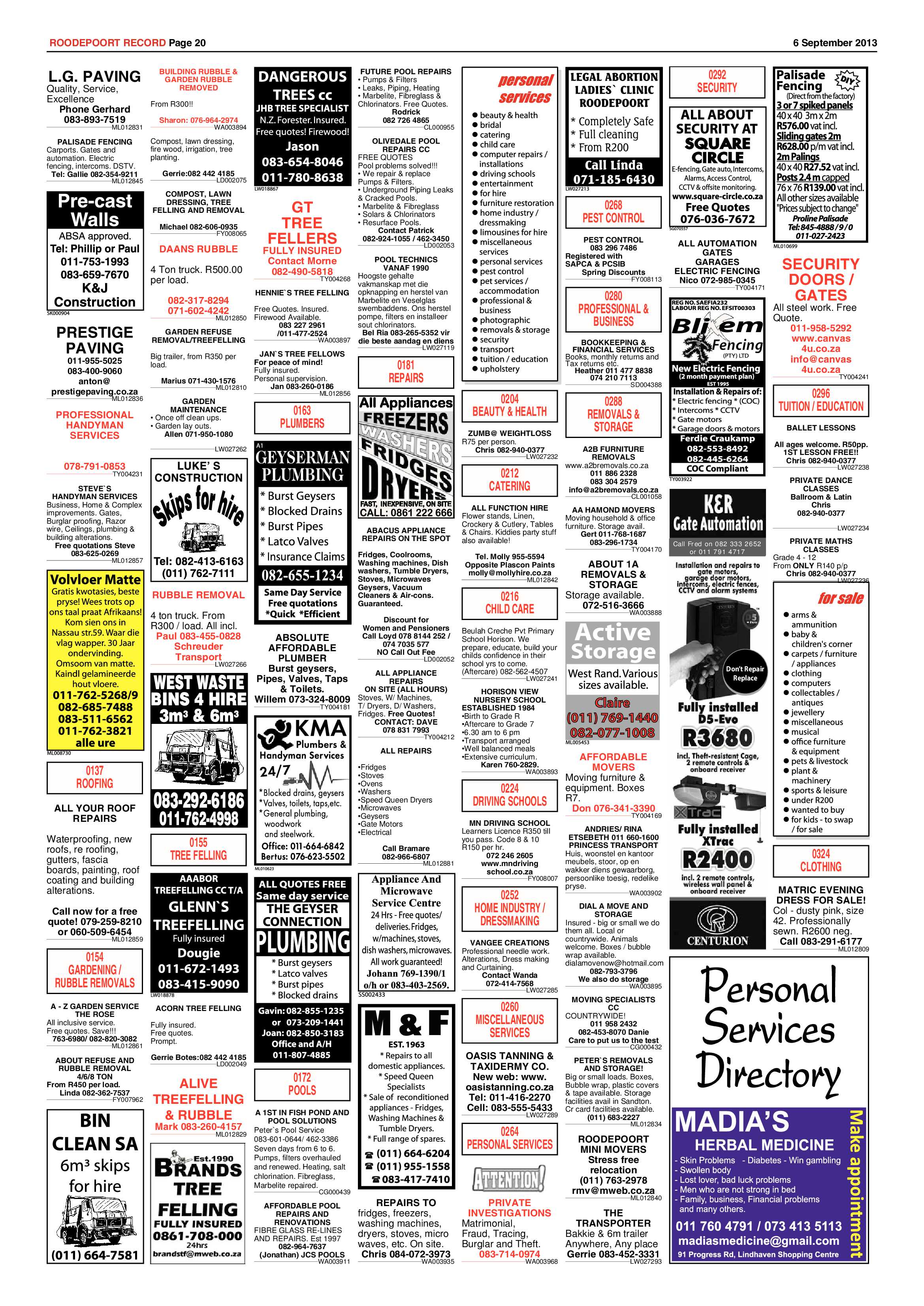 Roodepoort Record 6 September 2013 page 20