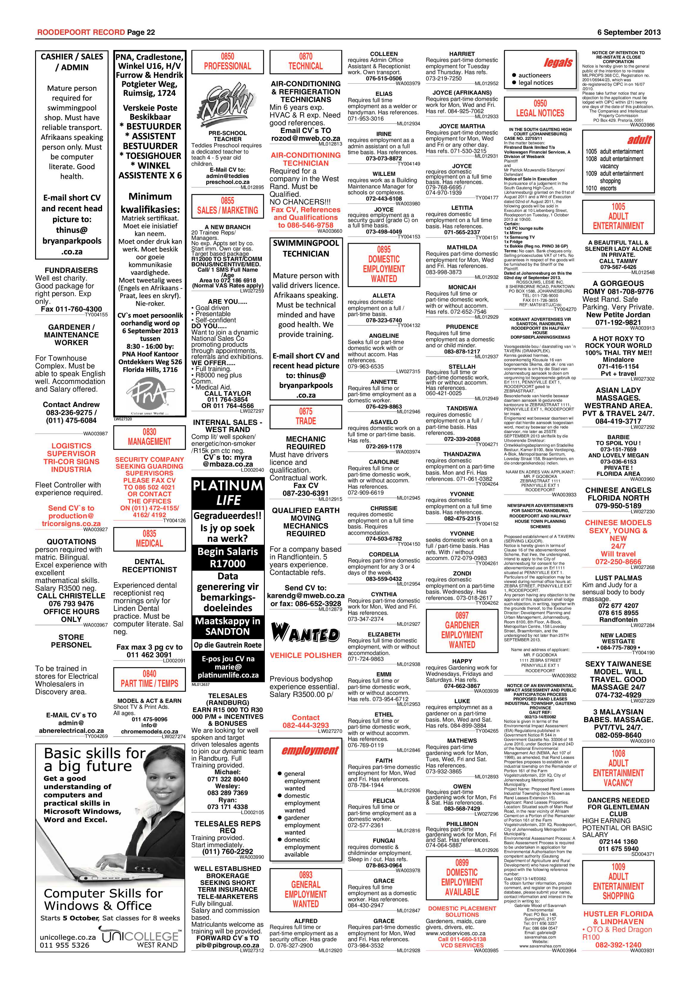 Roodepoort Record 6 September 2013 page 22