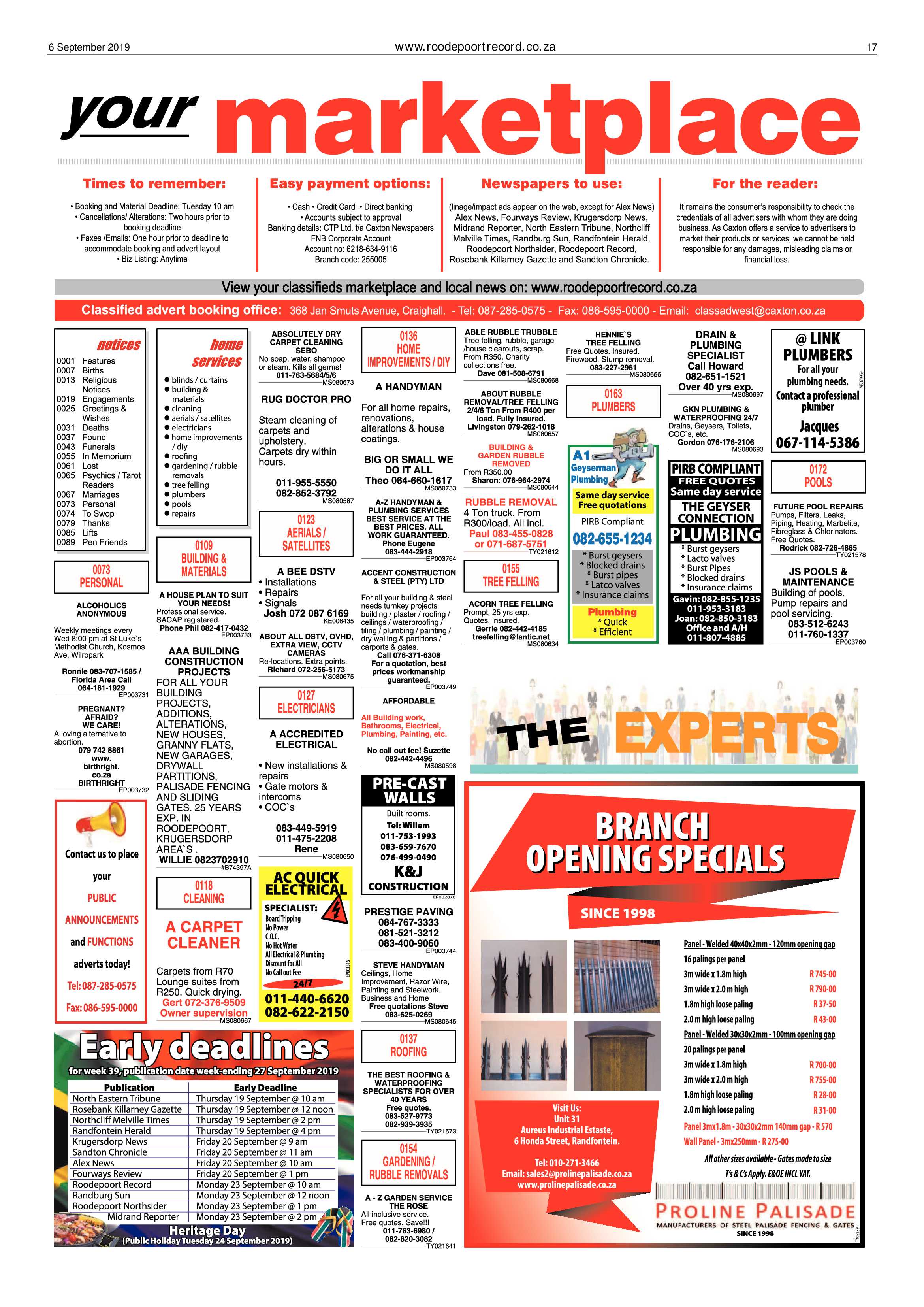 Roodepoort Record 6 September 2019 page 17