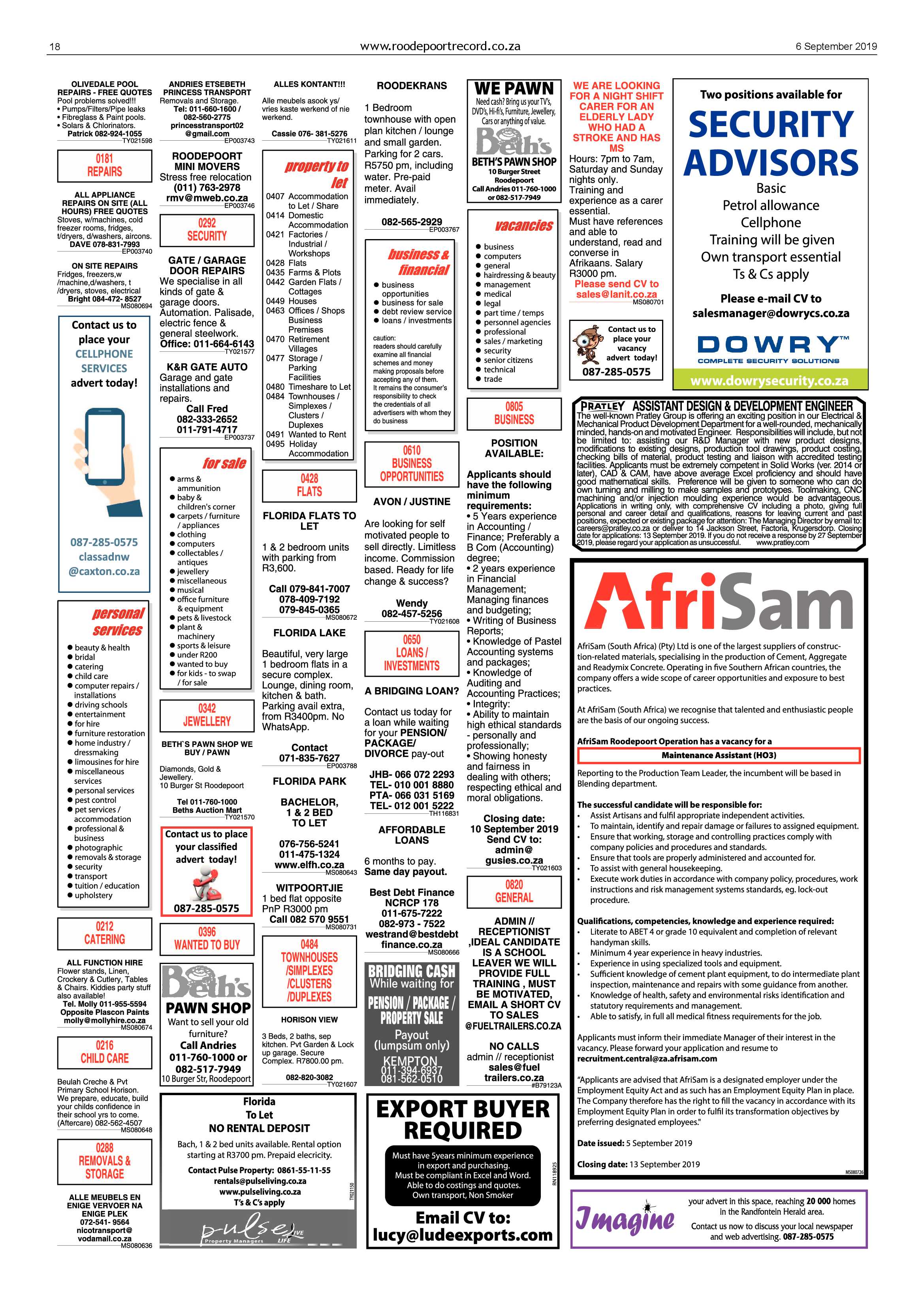 Roodepoort Record 6 September 2019 page 18