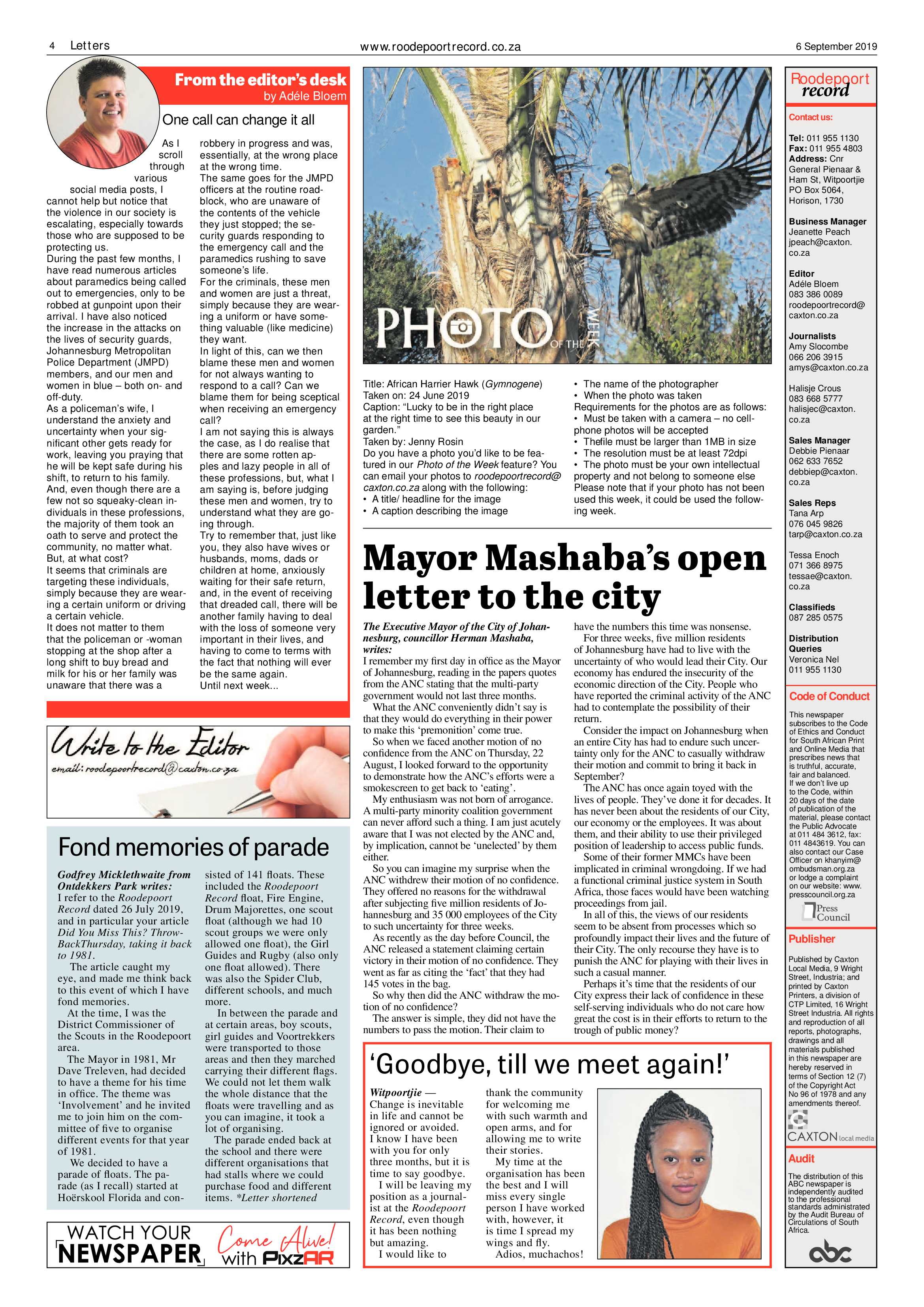 Roodepoort Record 6 September 2019 page 4