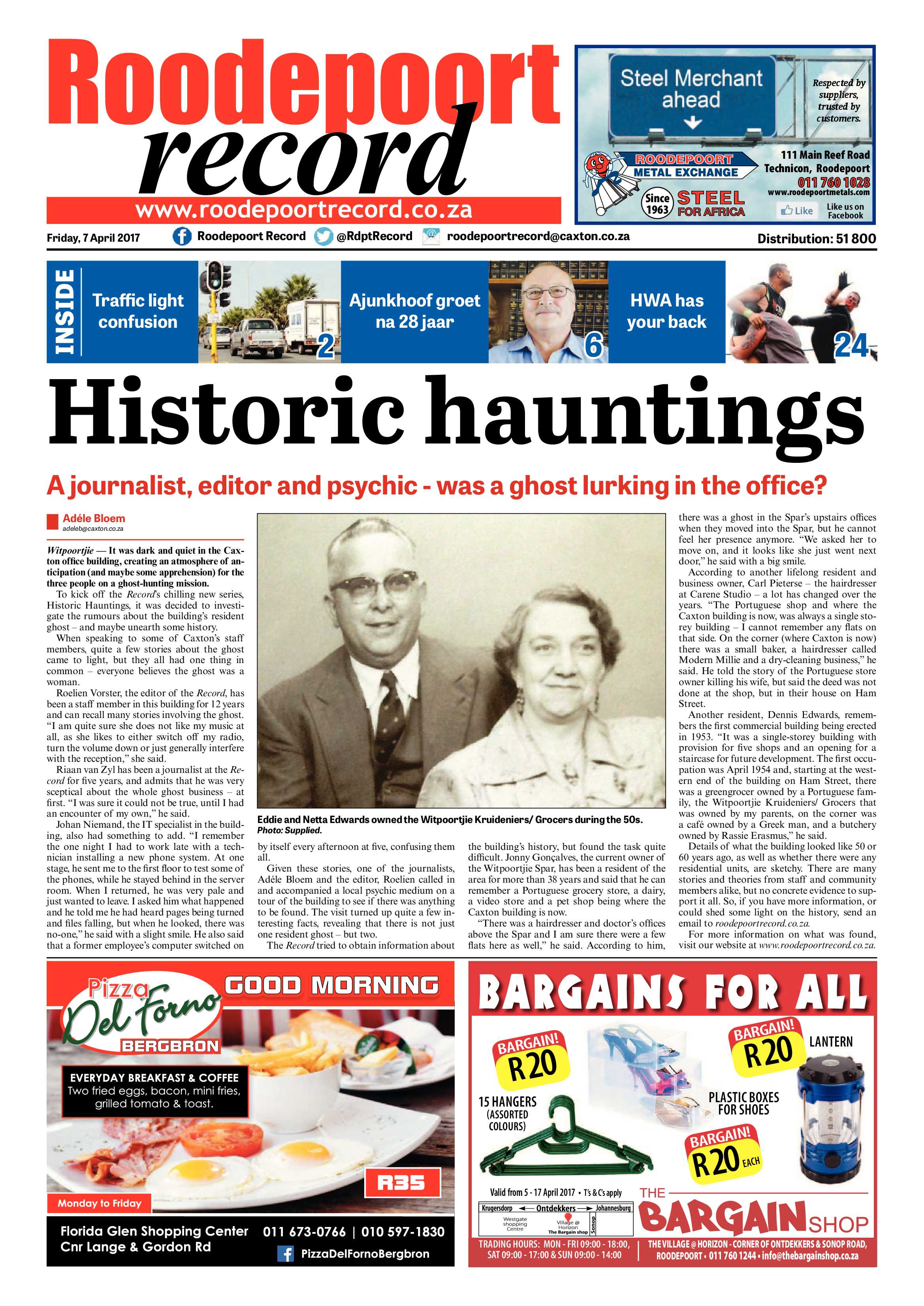 Roodepoort Record 7 April 2017 page 1