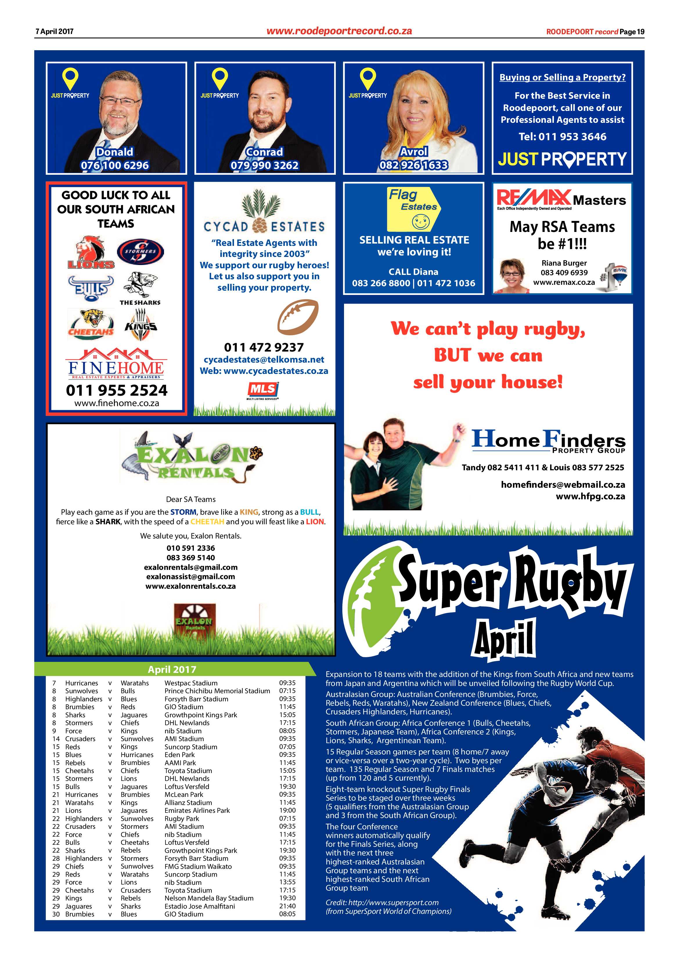 Roodepoort Record 7 April 2017 page 19