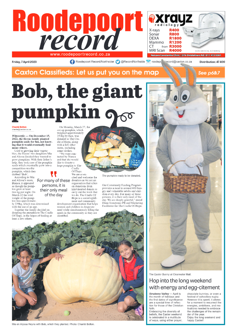 Roodepoort Record 7 April 2023 page 1