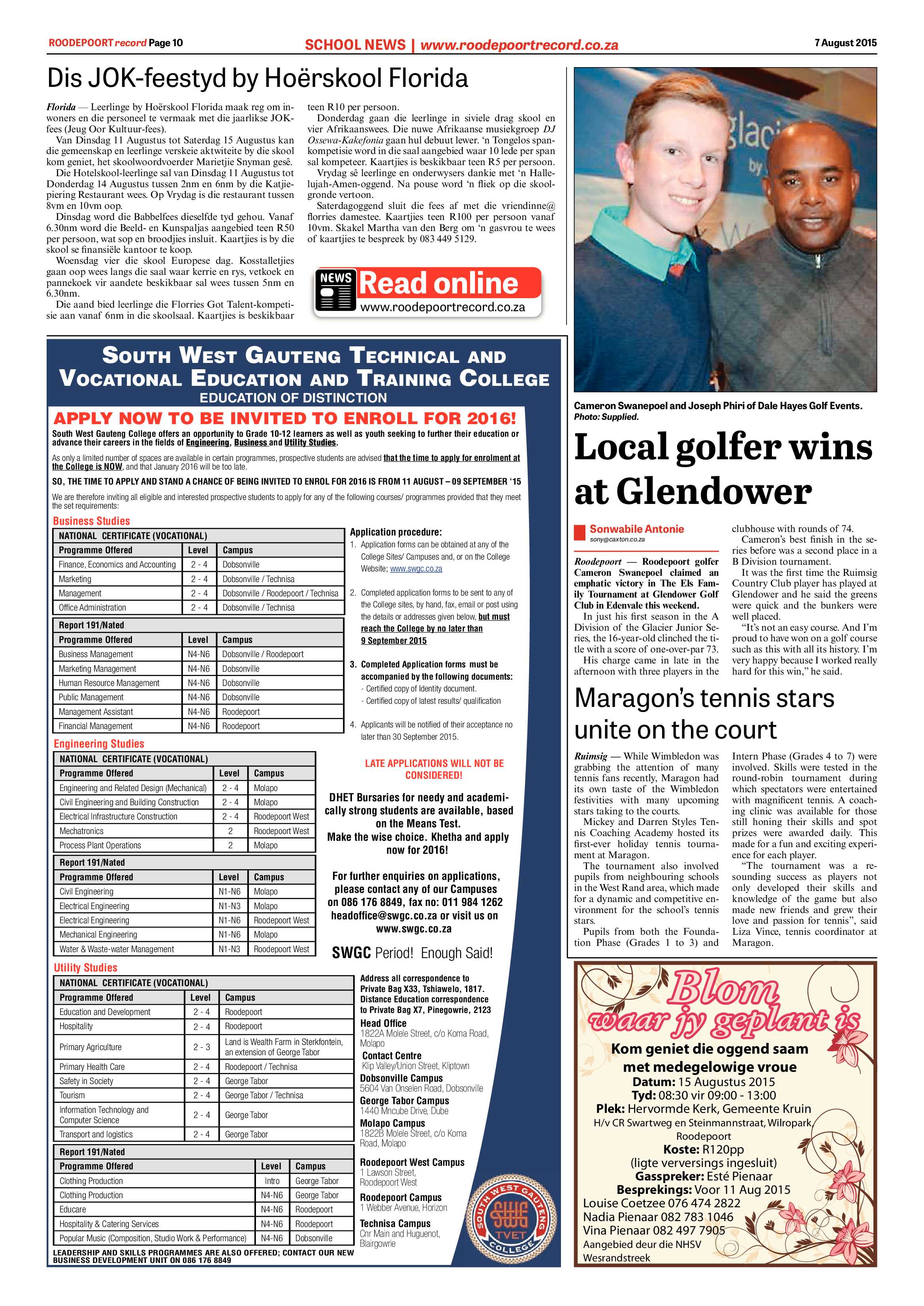 Roodepoort Record 7 August 2015 page 10