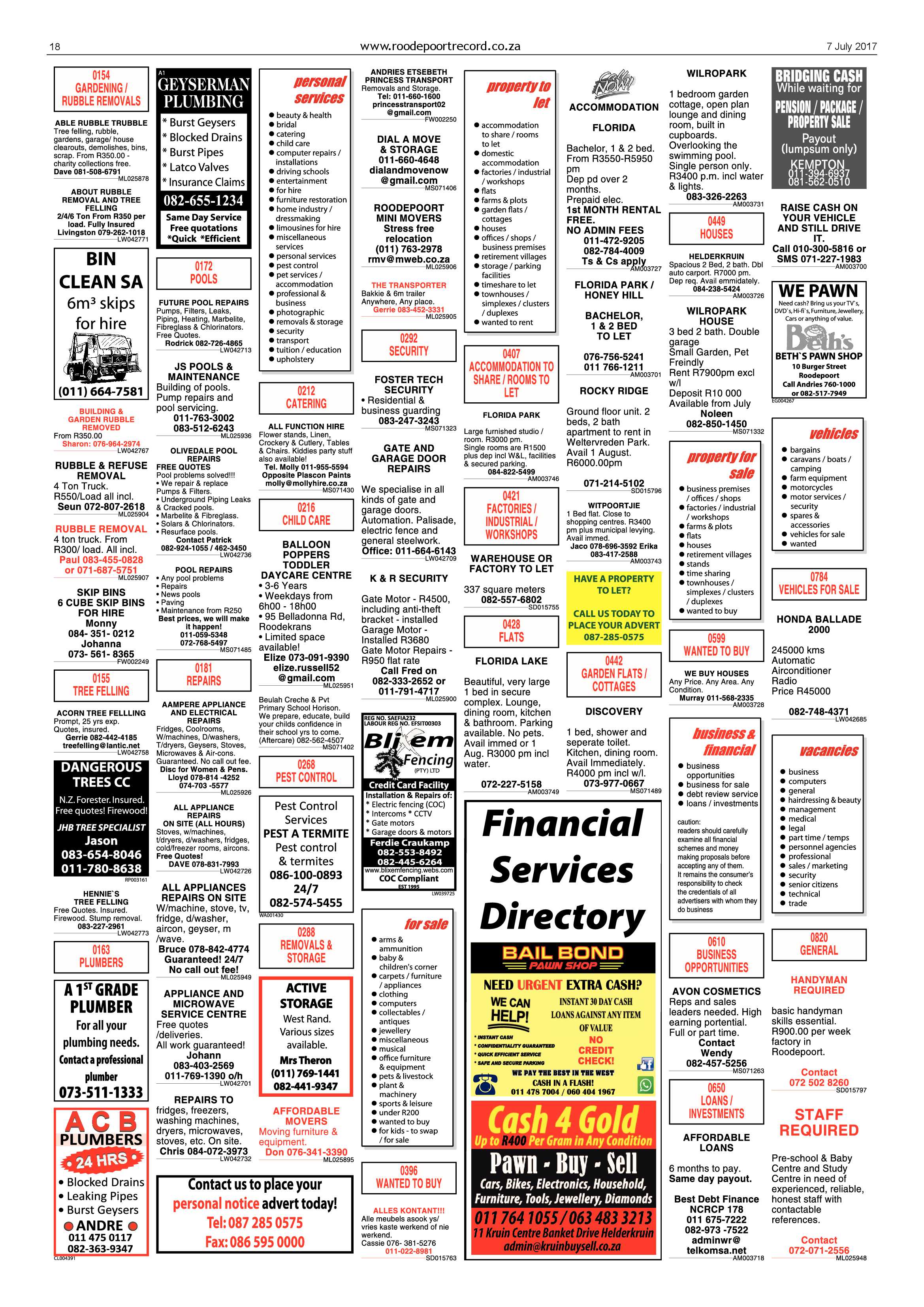 Roodepoort Record 7 July 2017 page 18