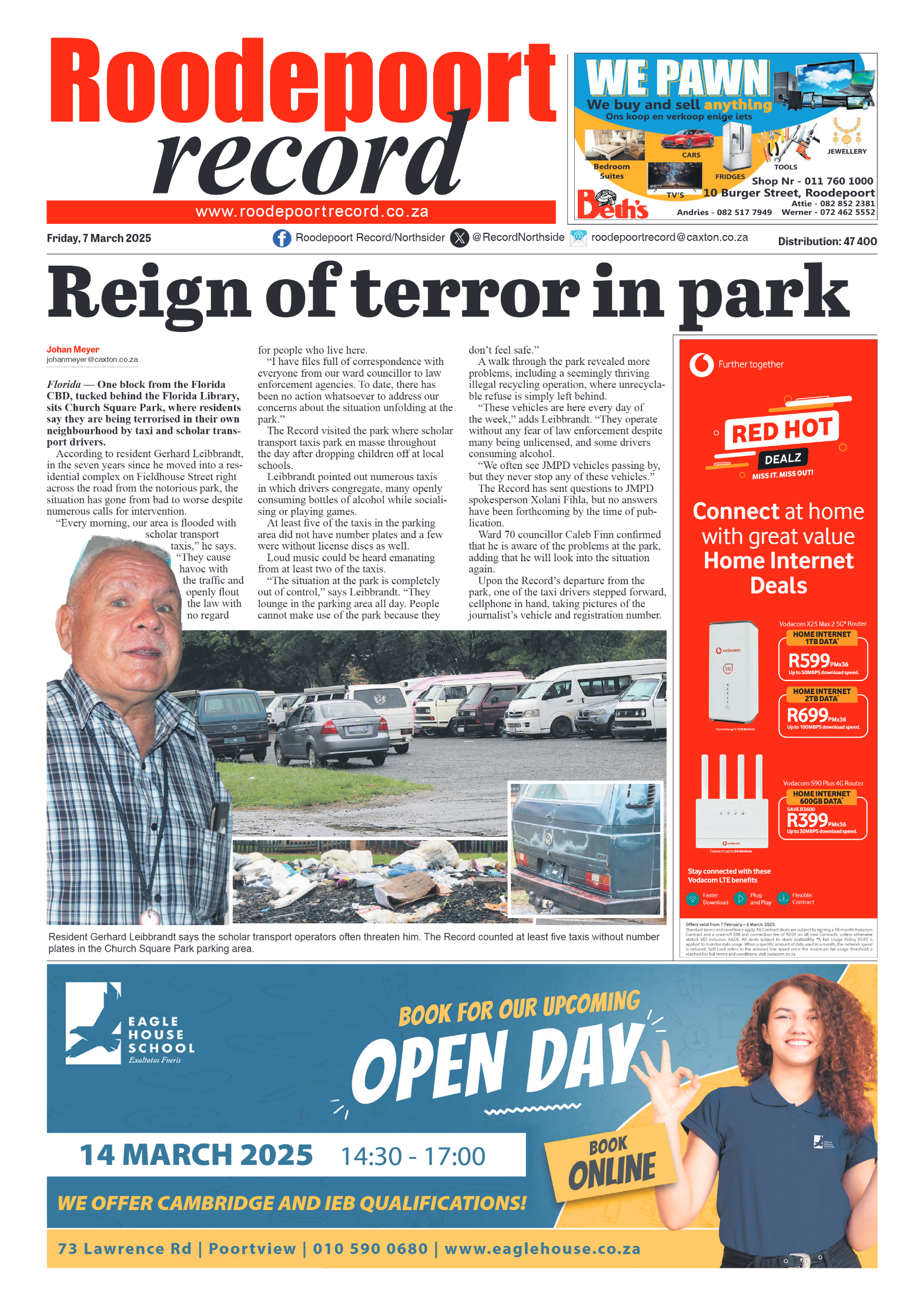 Roodepoort Record 7 March 2025 page 1
