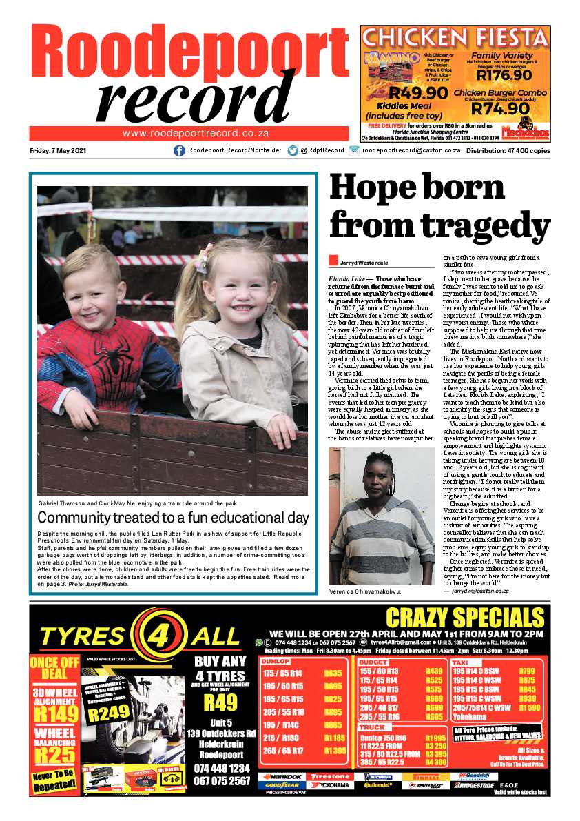 Roodepoort Record 7 May 2021 page 1