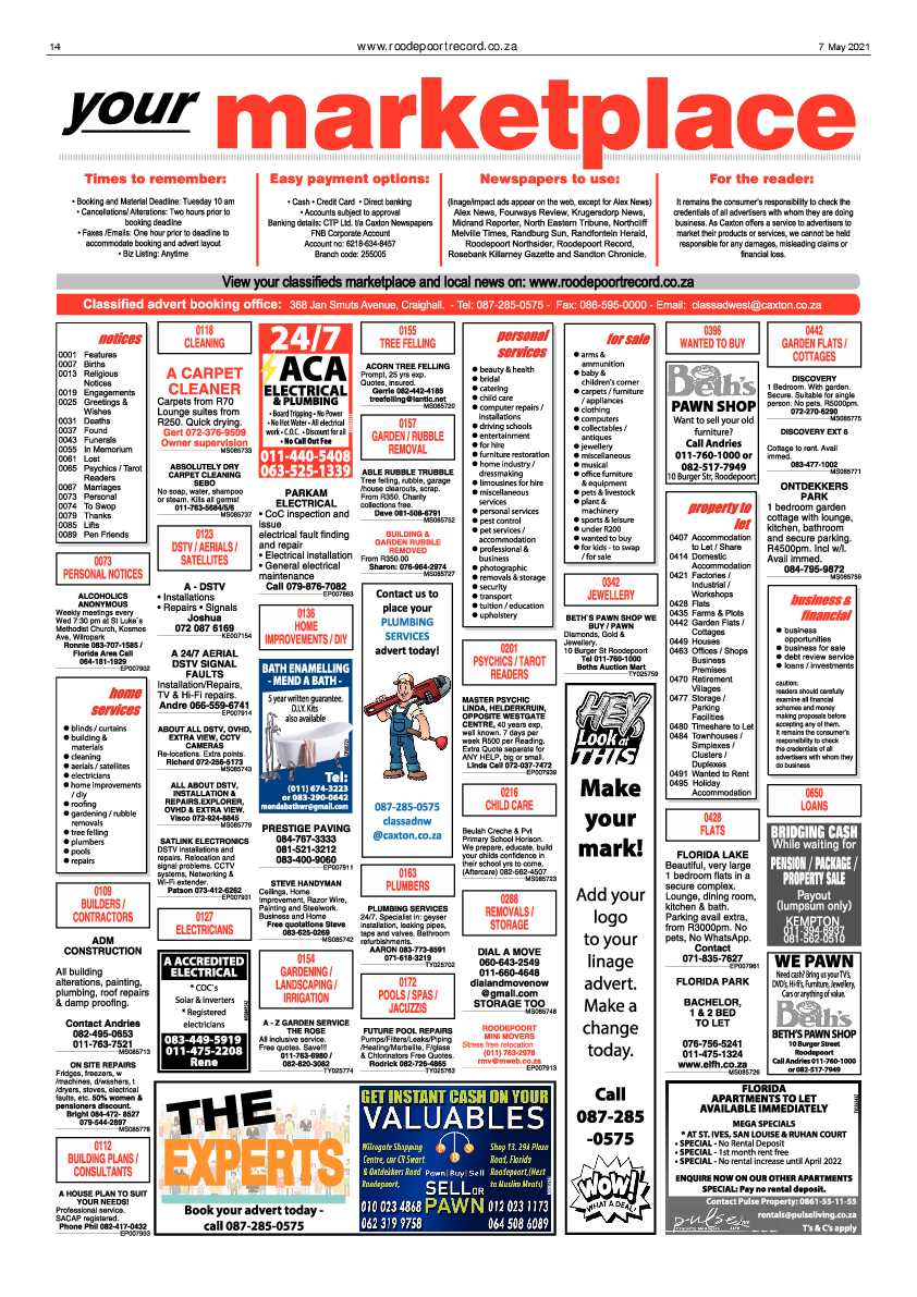 Roodepoort Record 7 May 2021 page 14
