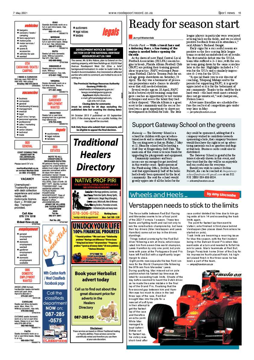 Roodepoort Record 7 May 2021 page 15