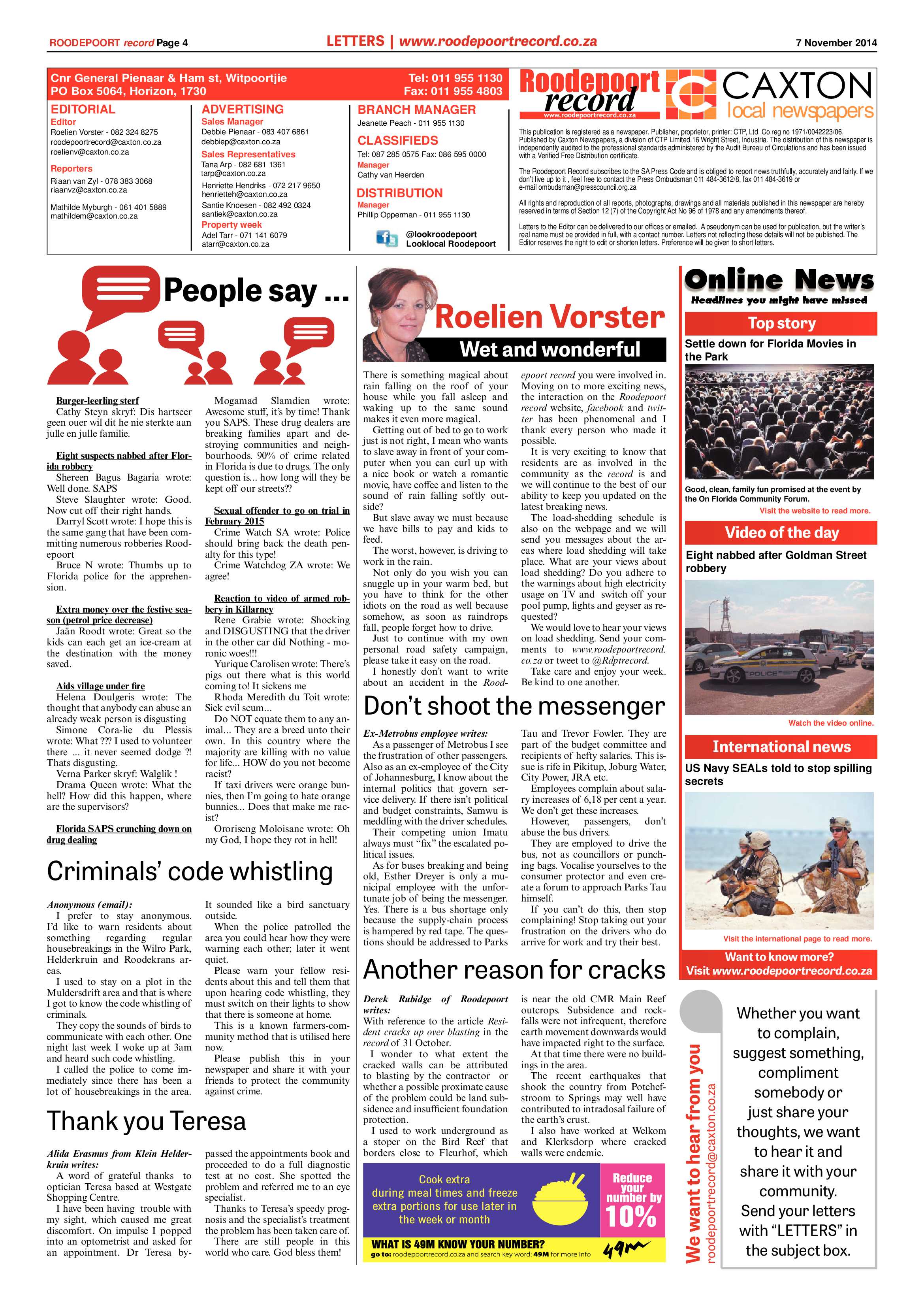 Roodepoort Record 7 November 2014 page 4