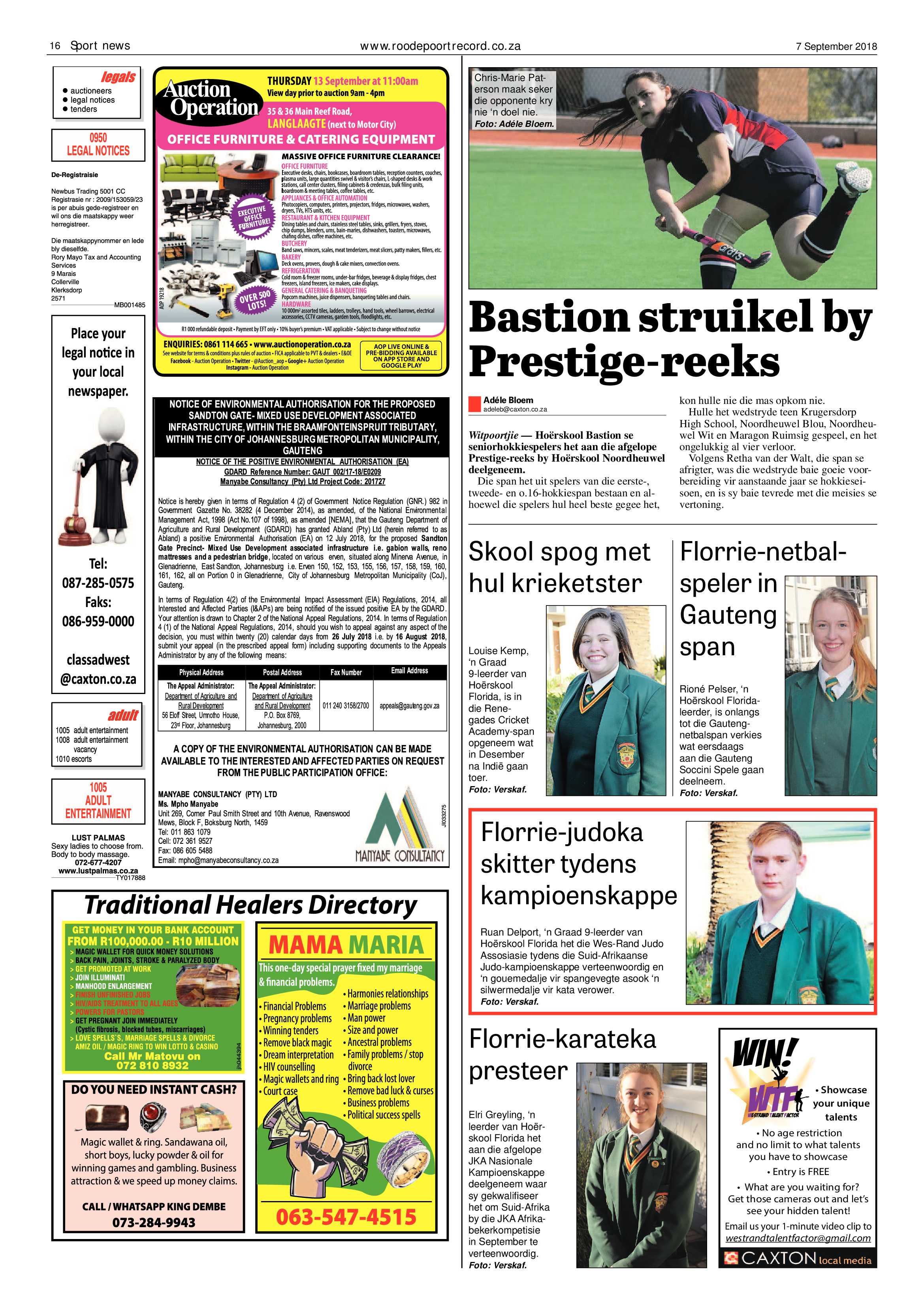 Roodepoort Record 7 September 2018 page 16
