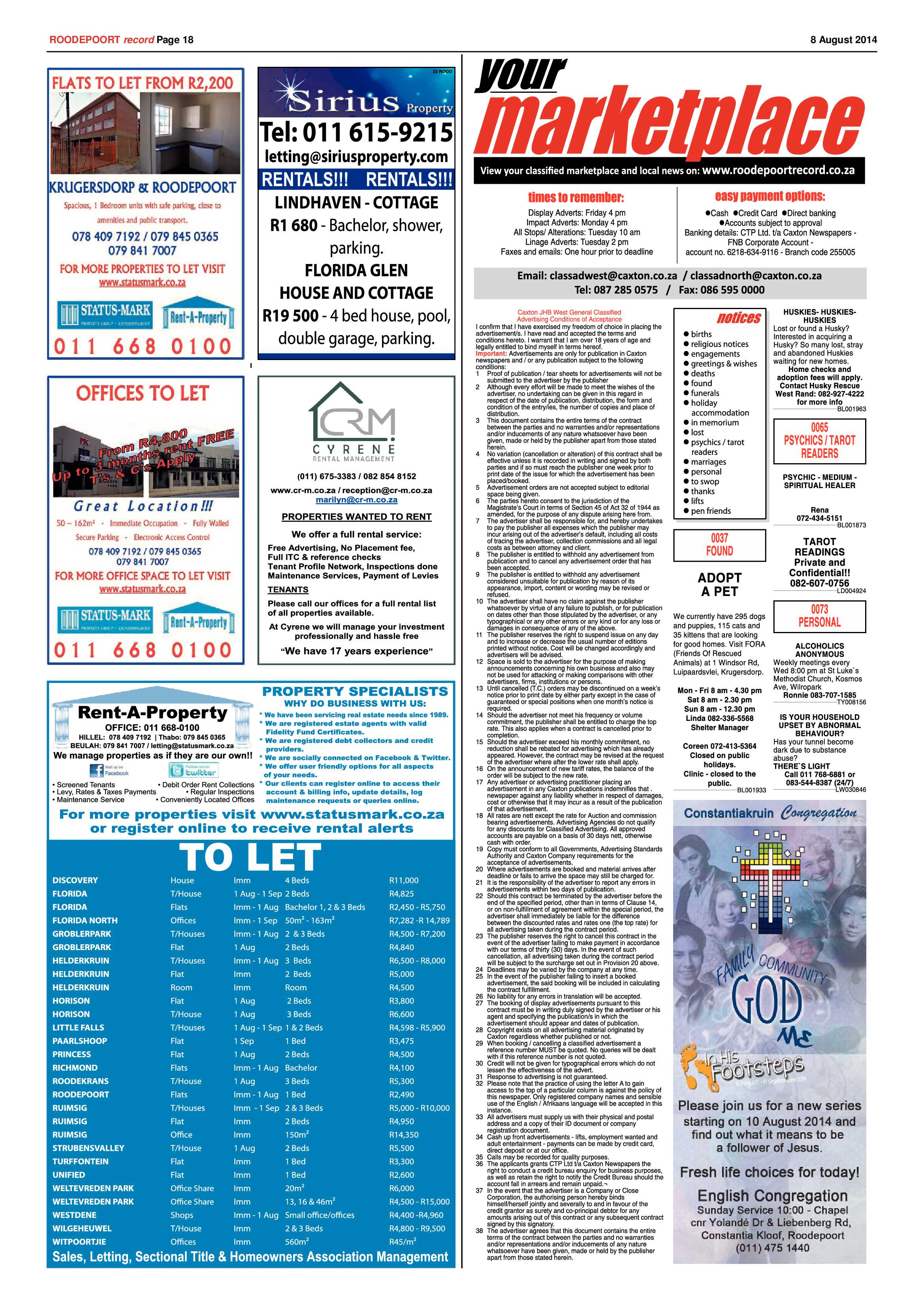 Roodepoort Record 8 August 2014 page 18