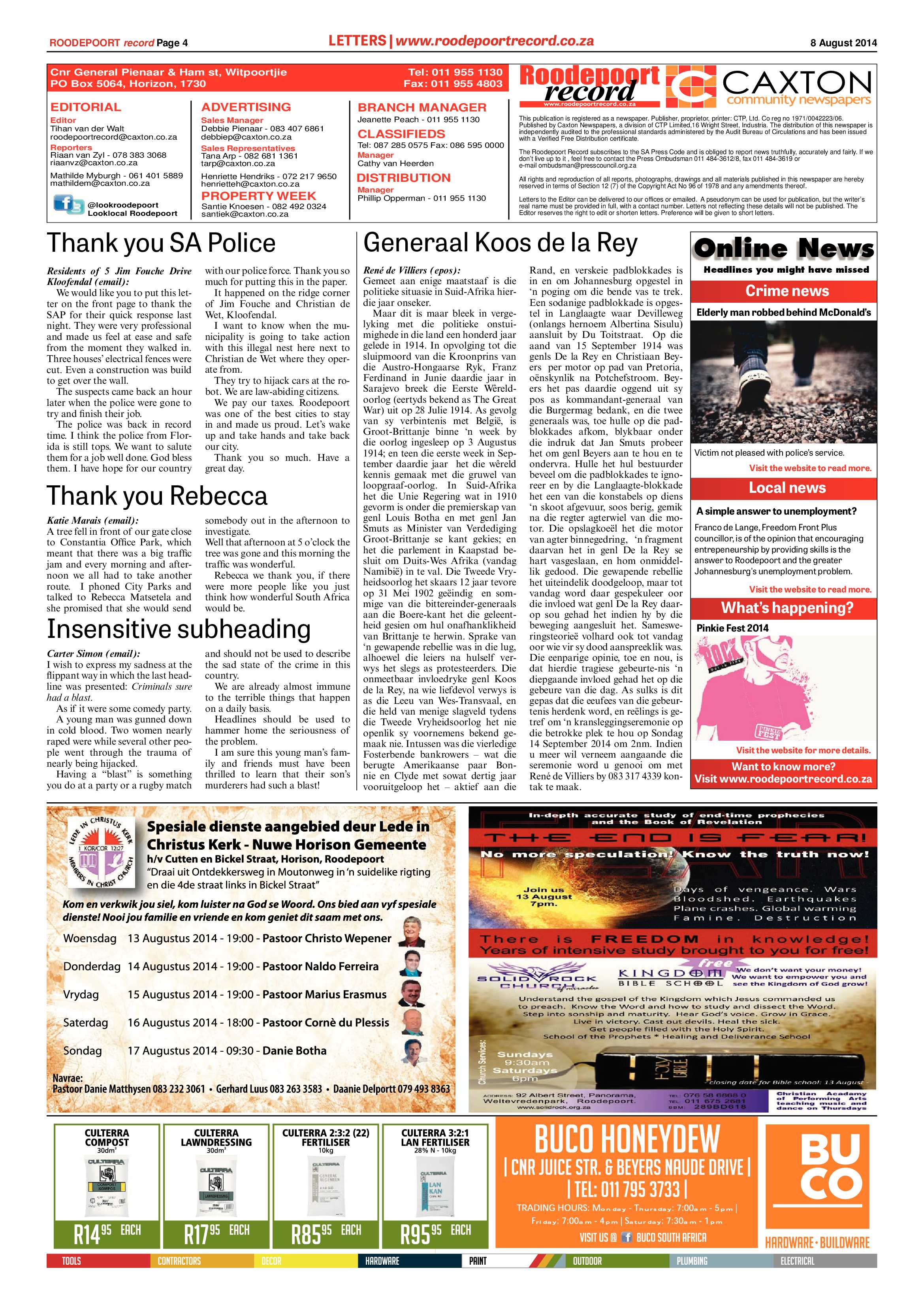 Roodepoort Record 8 August 2014 page 4