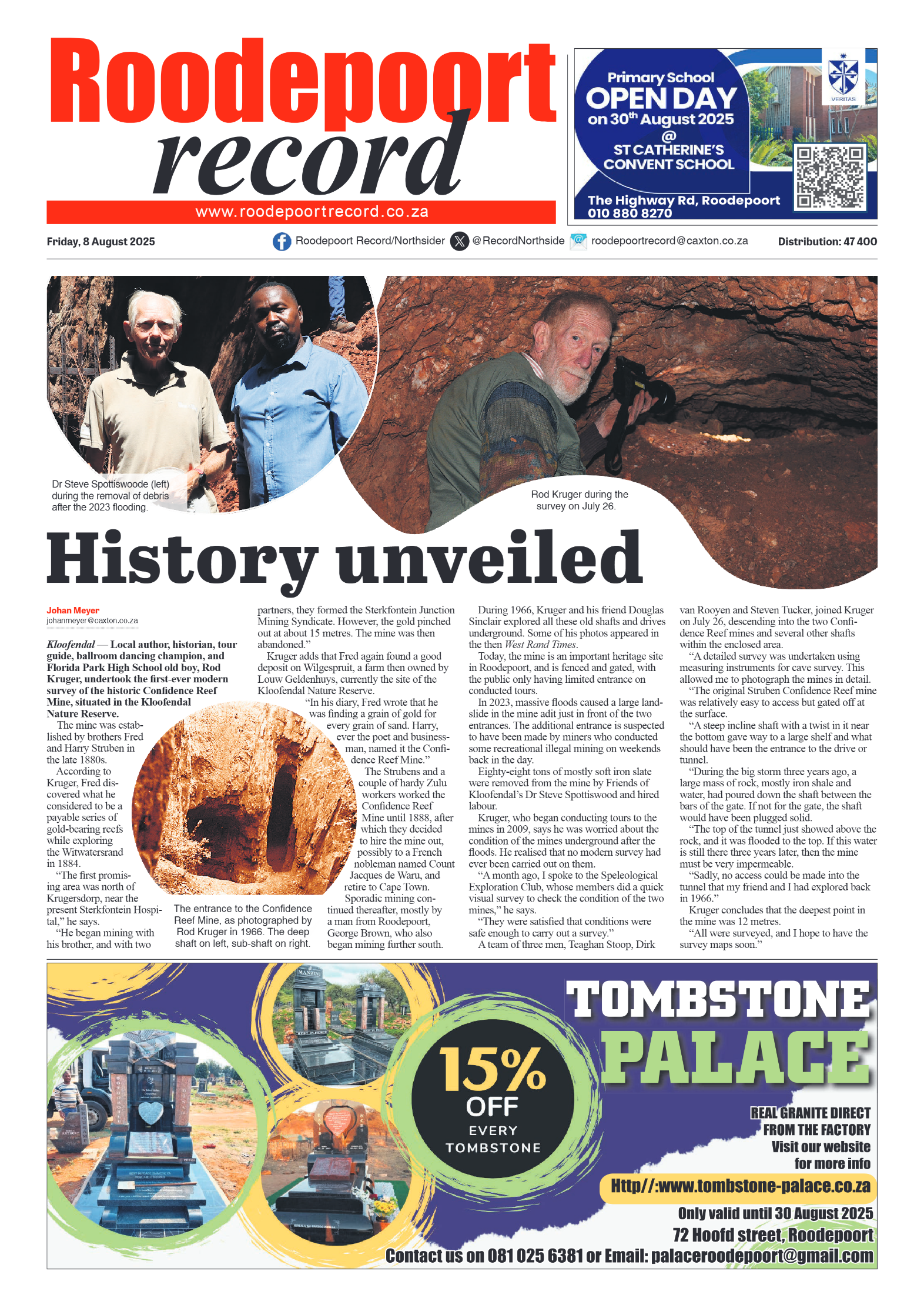 Roodepoort Record 8 August 2025 page 1