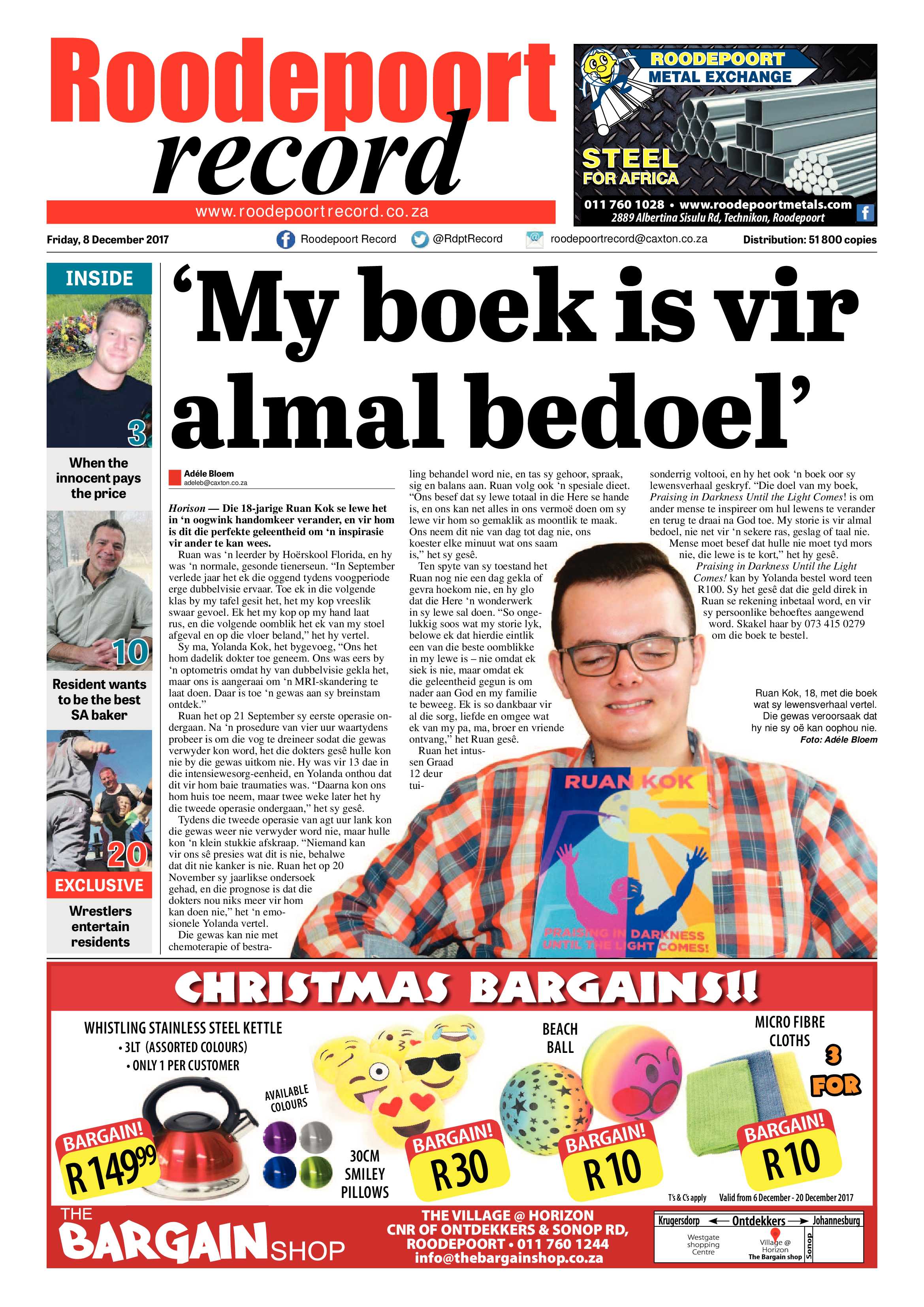 Roodepoort Record 8 December 2017 page 1
