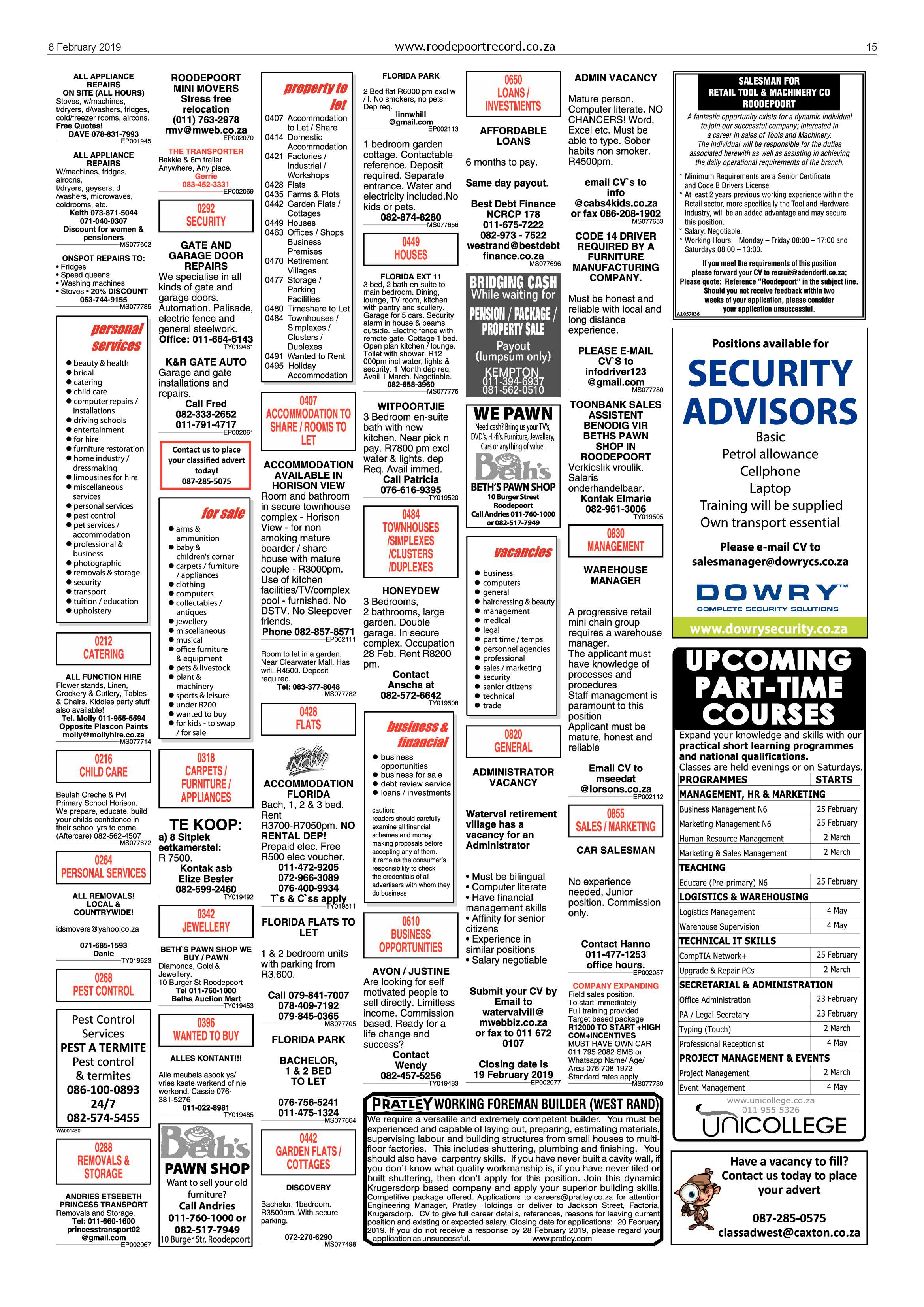 Roodepoort Record 8 February 2019 page 15