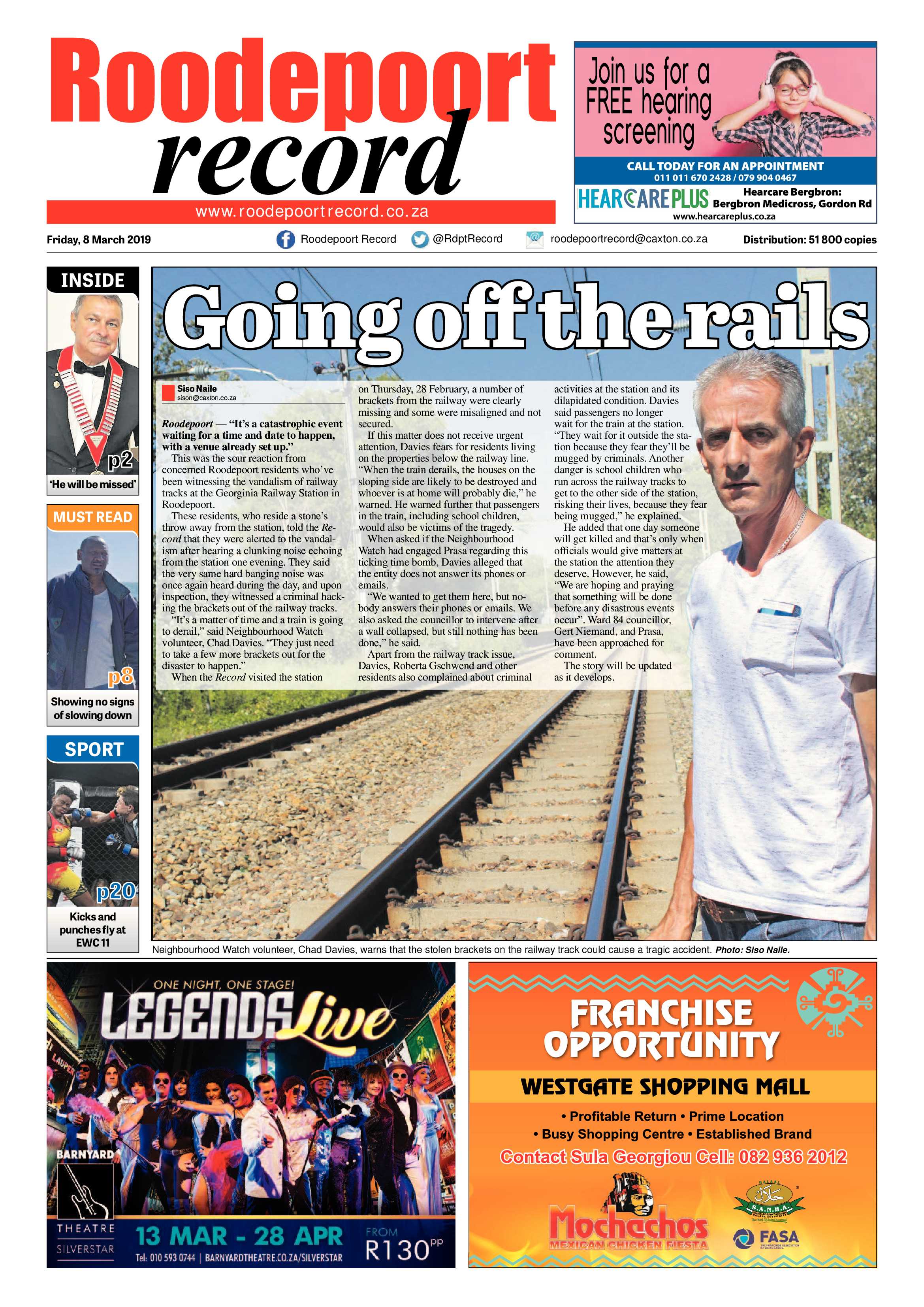 Roodepoort Record 8 March 2019 page 1