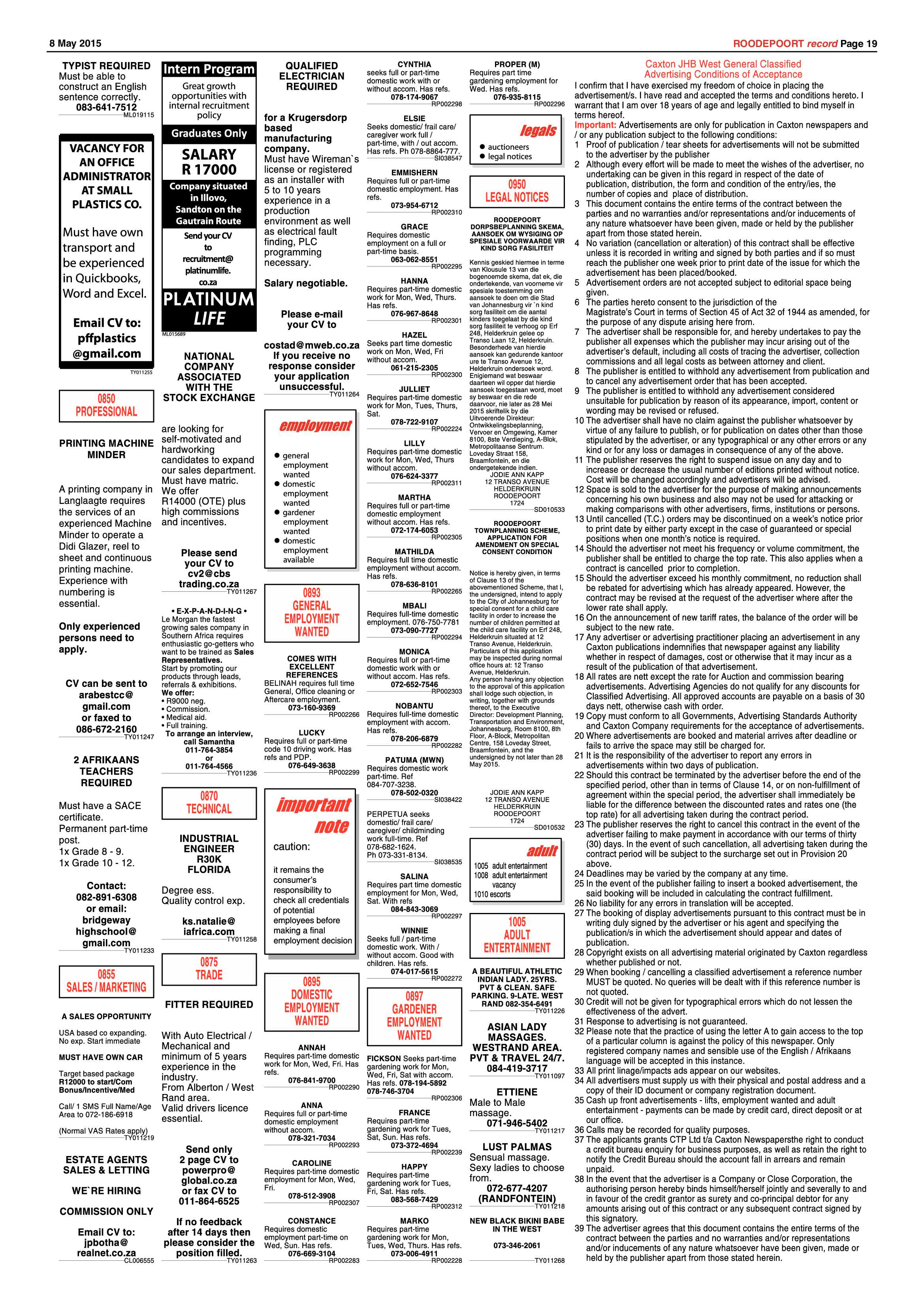 Roodepoort Record 8 May 2015 page 27