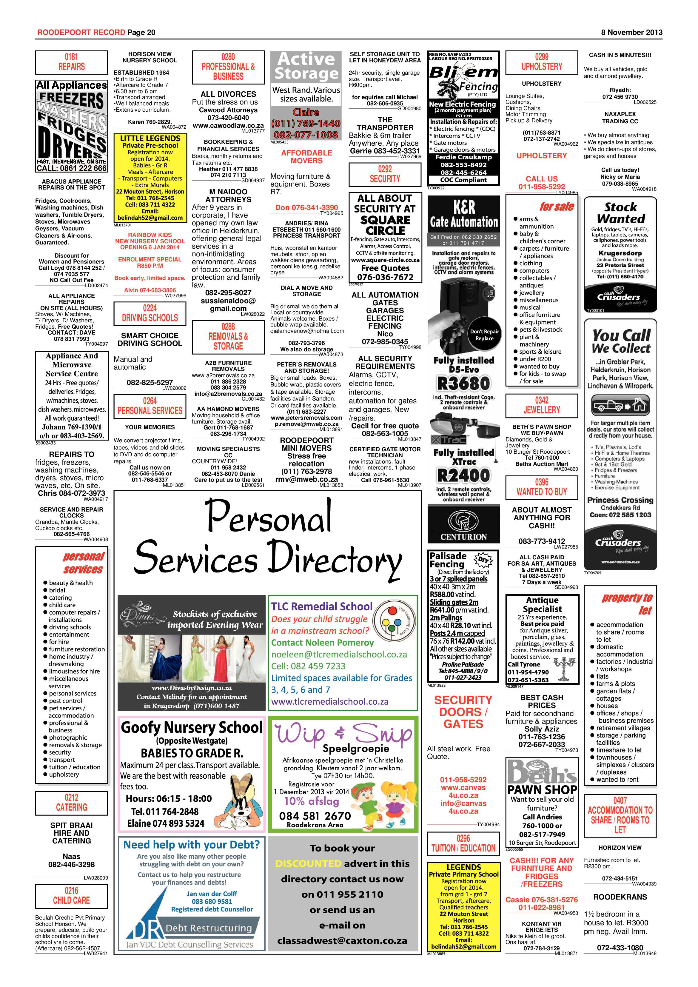 Roodepoort Record 8 November 2013 page 20