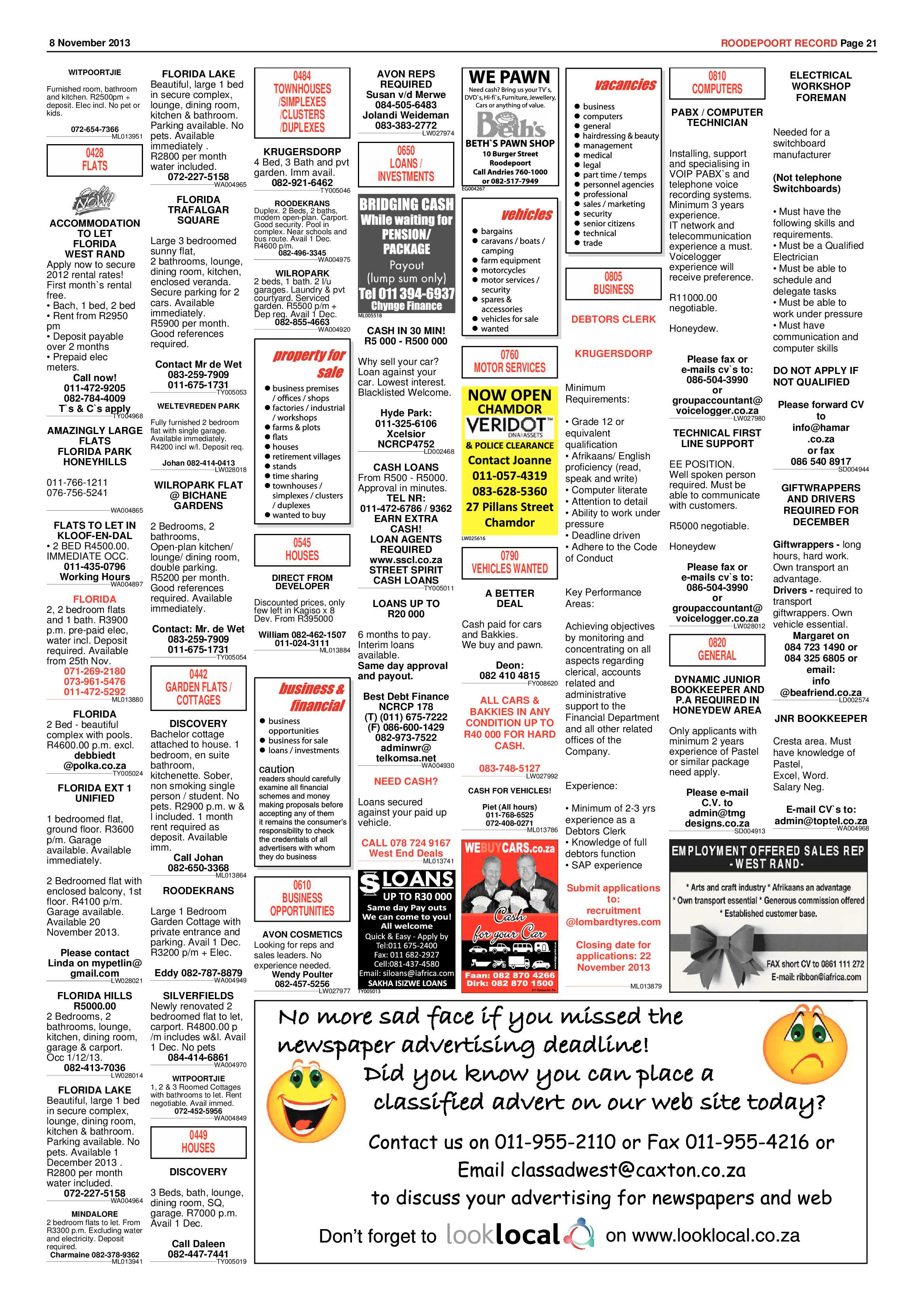 Roodepoort Record 8 November 2013 page 21