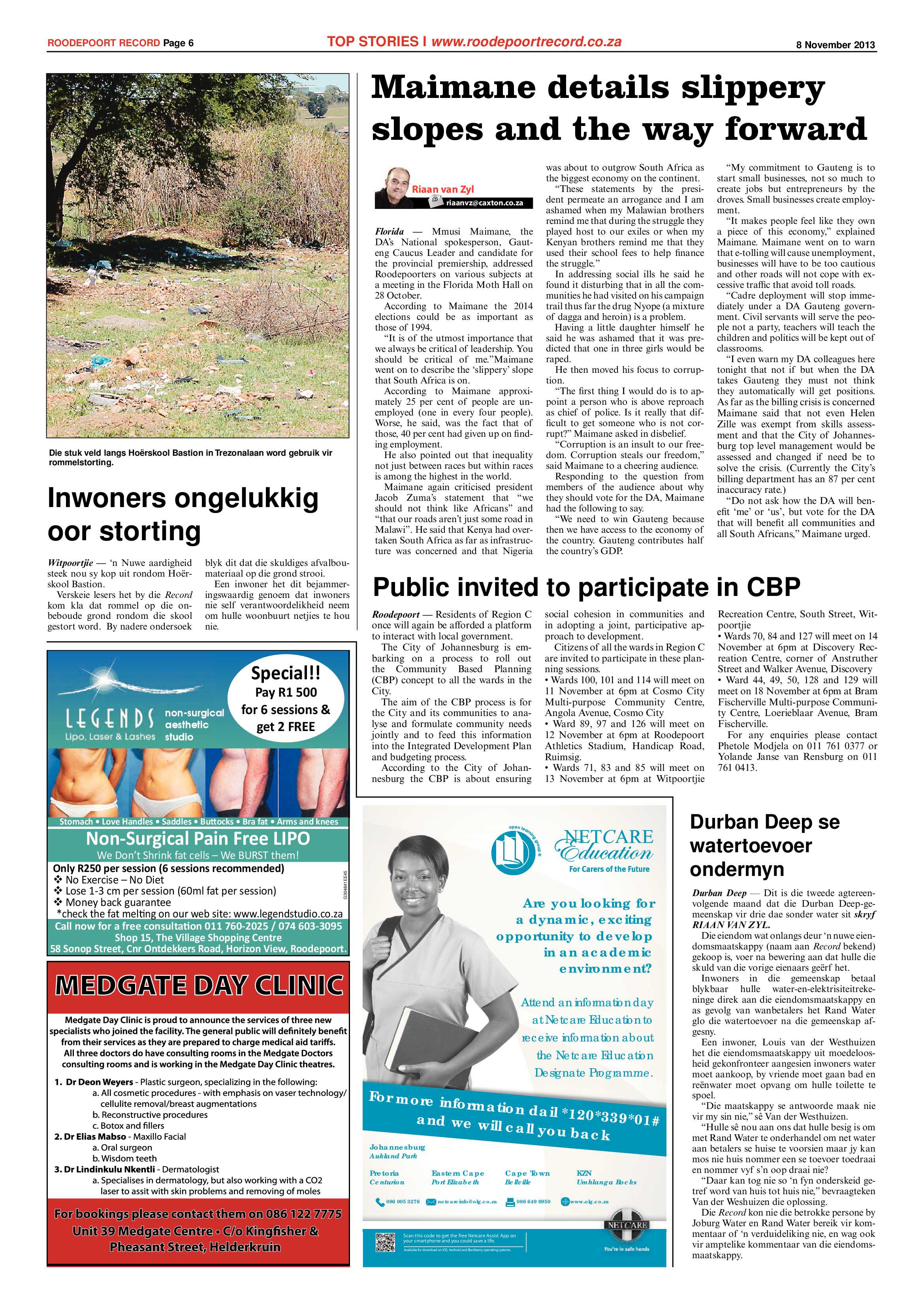Roodepoort Record 8 November 2013 page 6