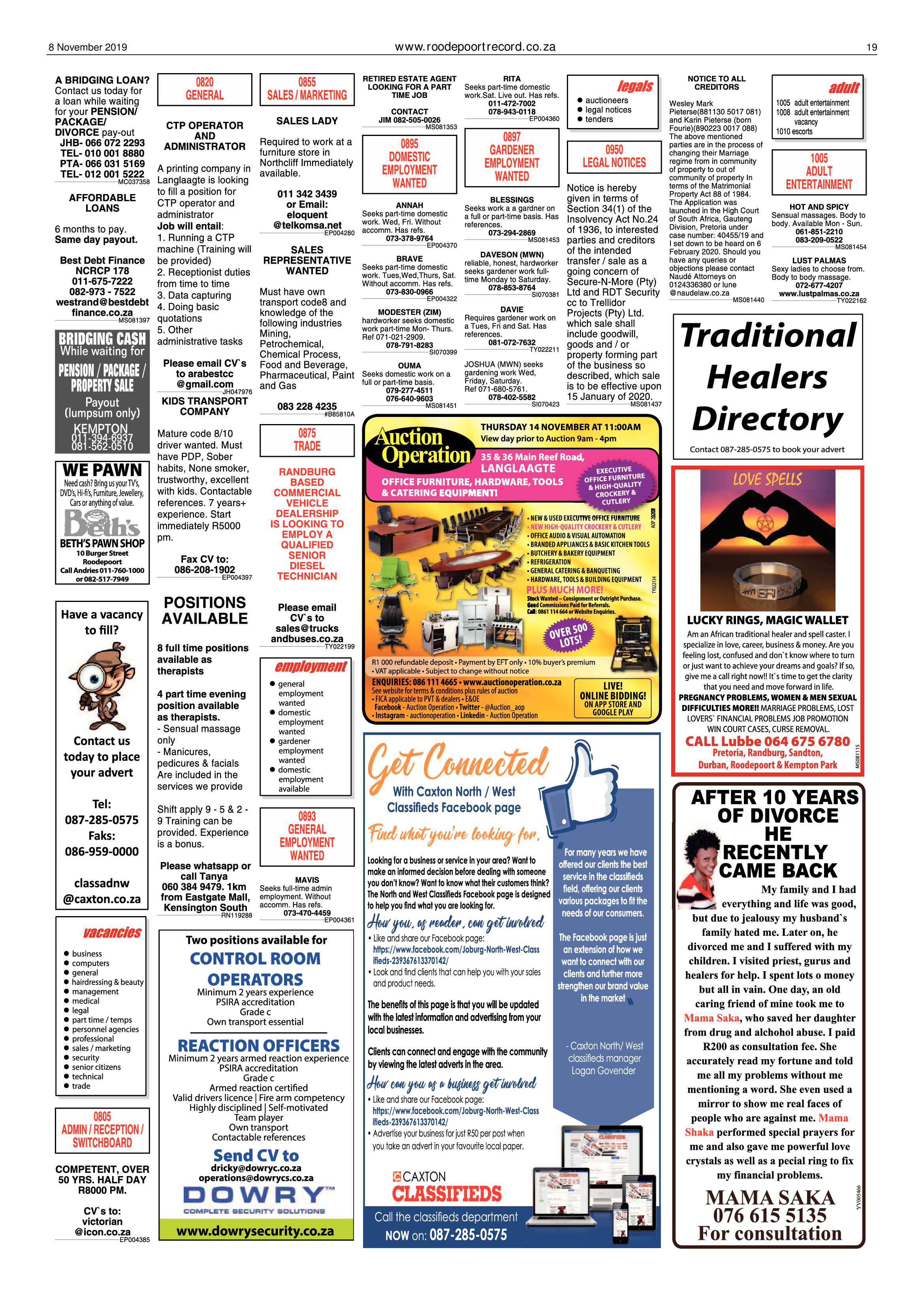 Roodepoort Record 8 November 2019 page 19