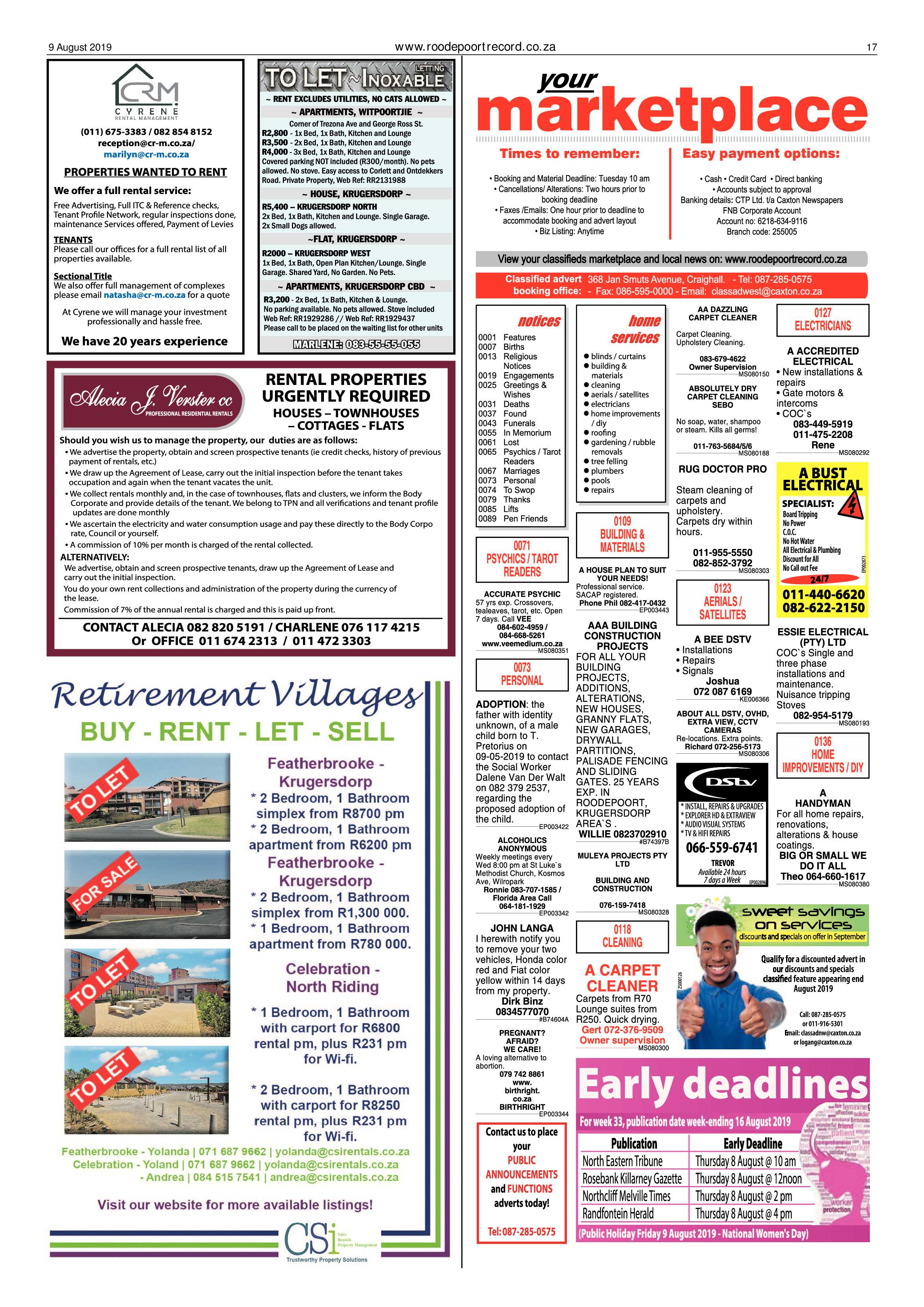 Roodepoort Record 9 August 2019 page 17