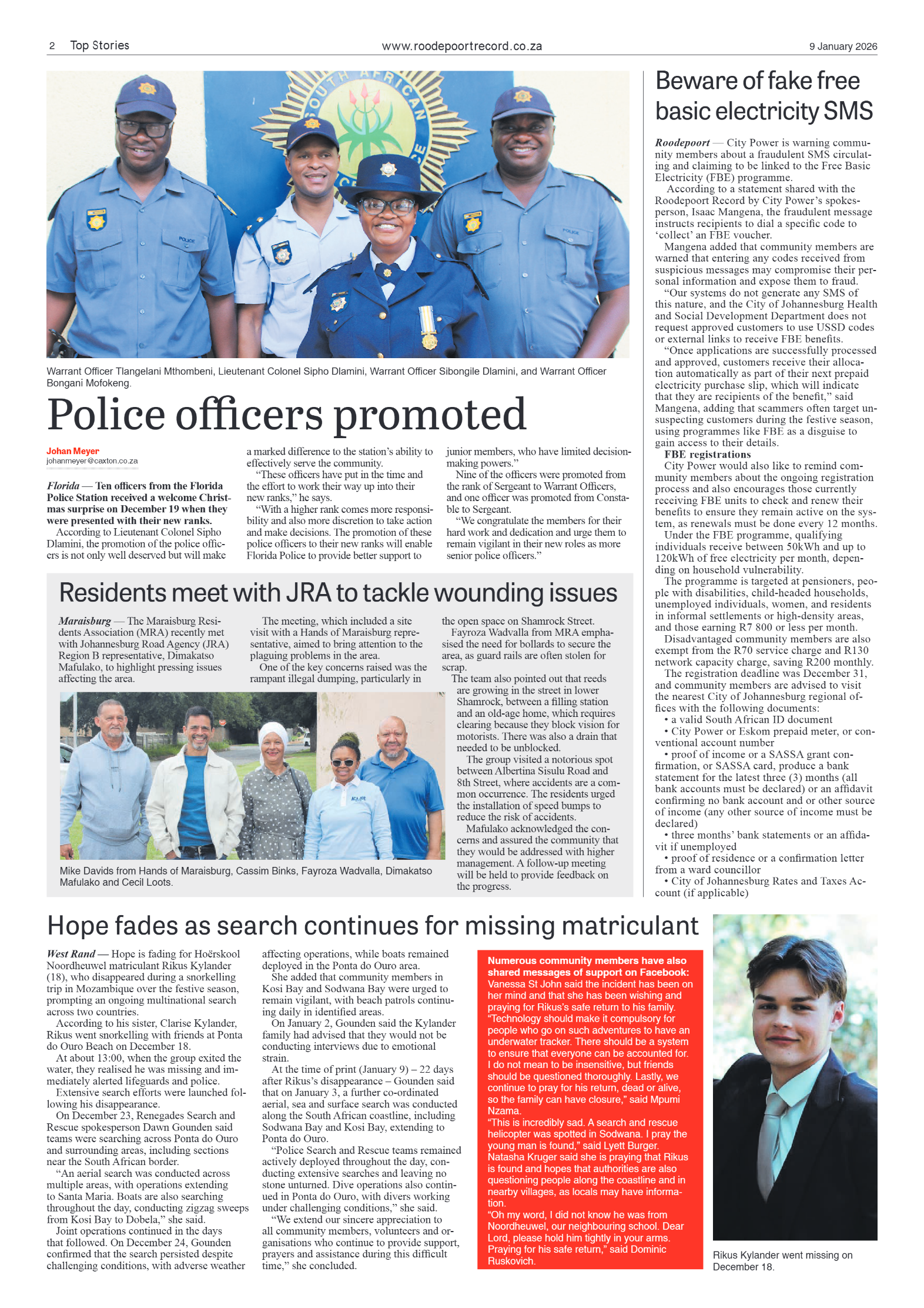 Roodepoort Record 9 January 2026 page 2