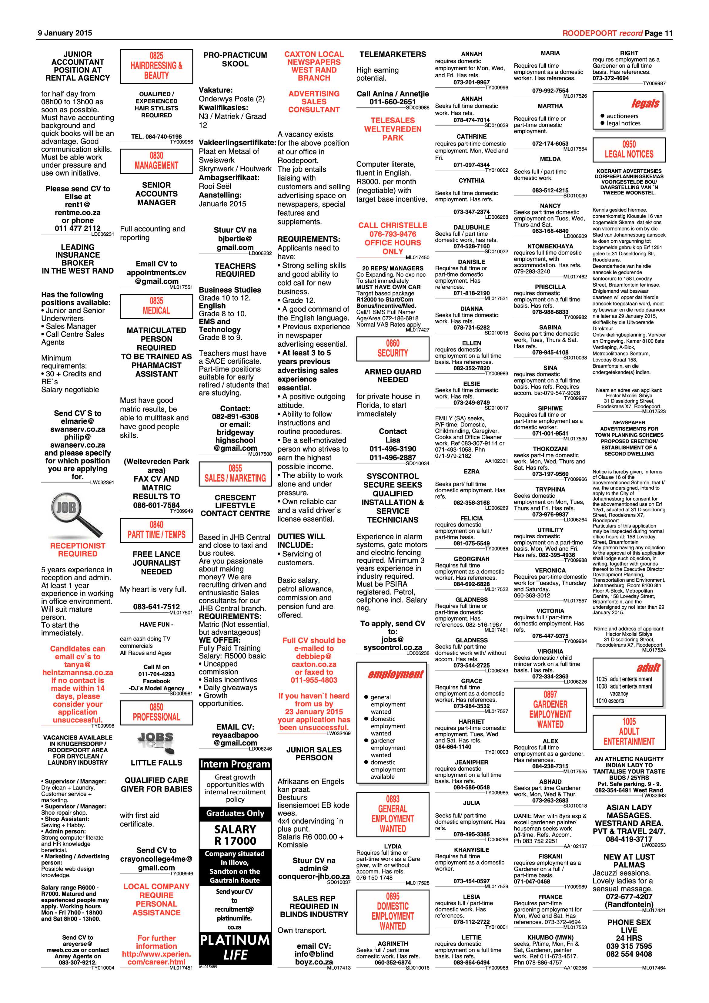 Roodepoort Record 9 January 2015 page 15