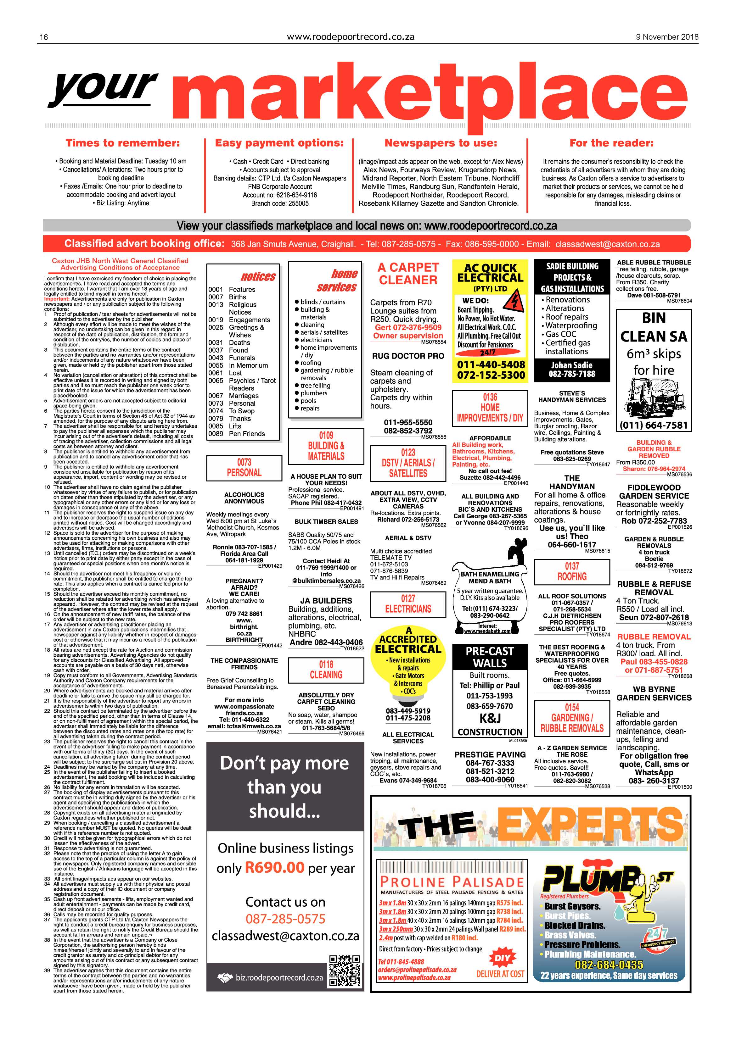 Roodepoort Record 9 November 2018 page 16