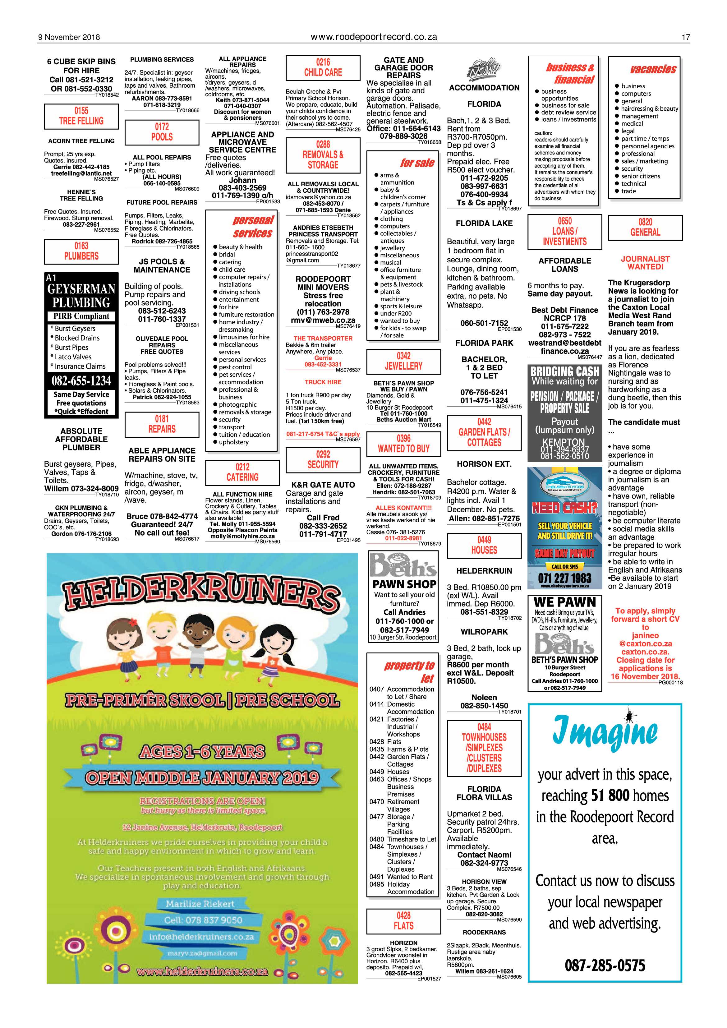 Roodepoort Record 9 November 2018 page 17