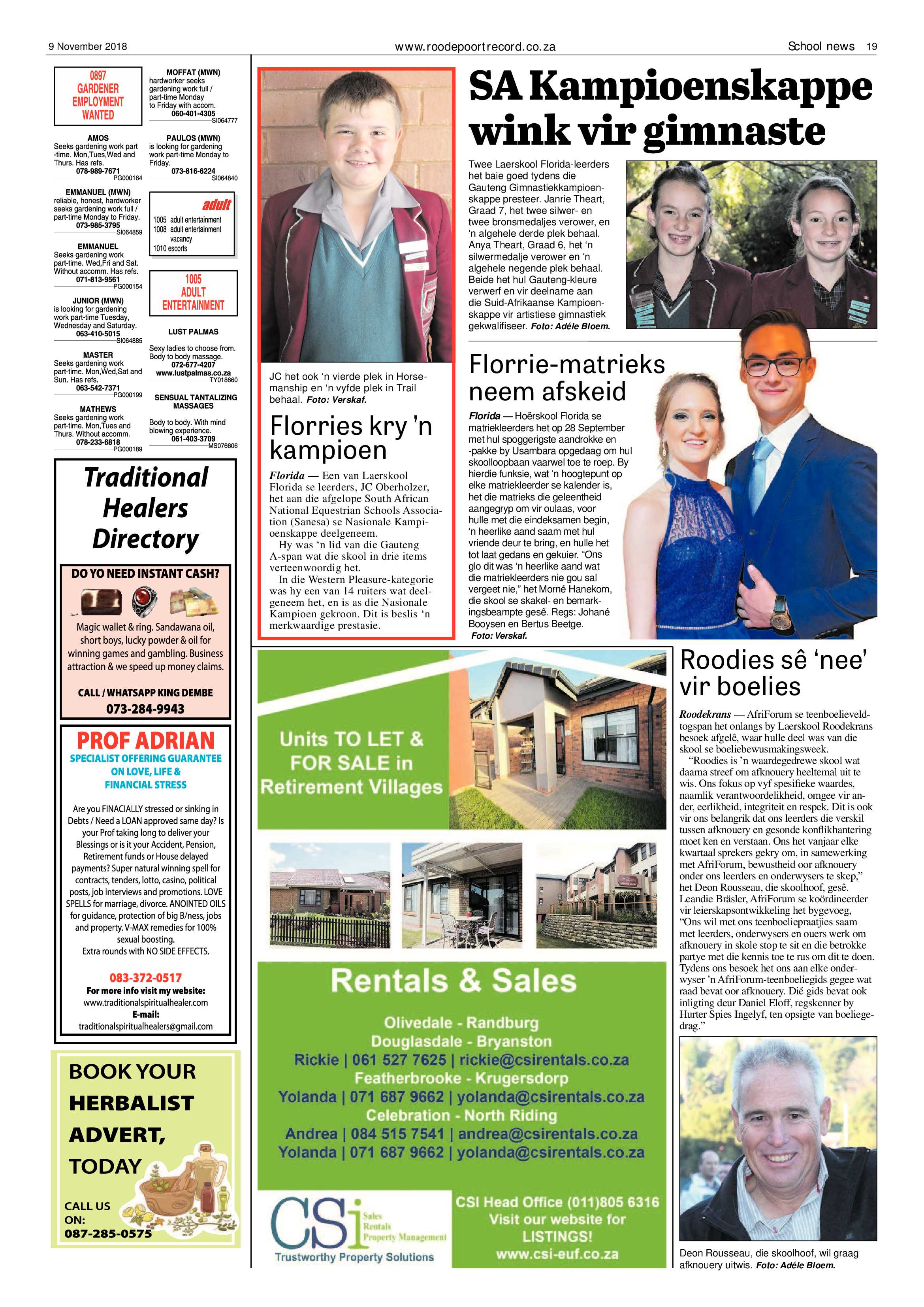 Roodepoort Record 9 November 2018 page 19