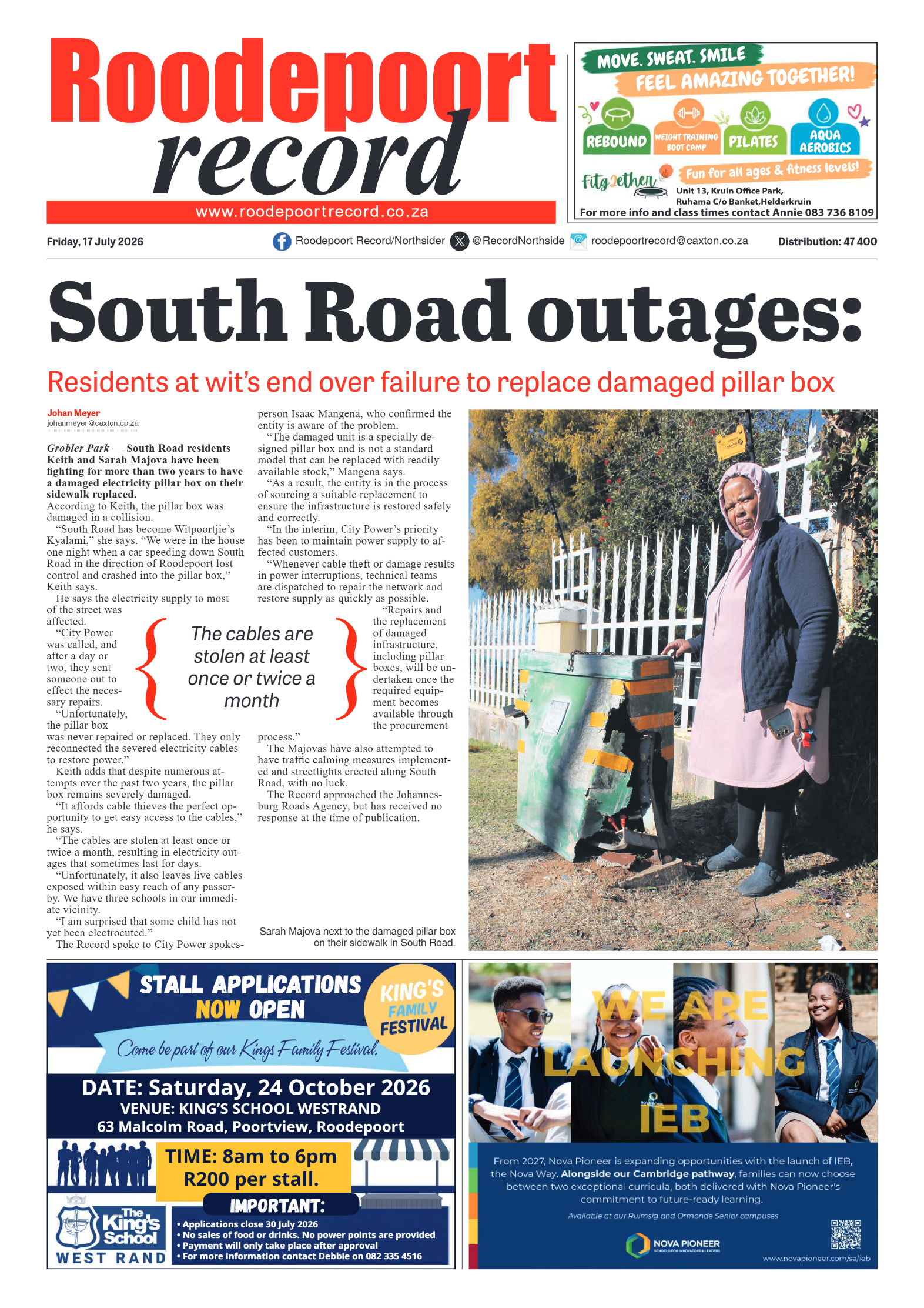 Roodepoort Record 17 July 2026 page 1